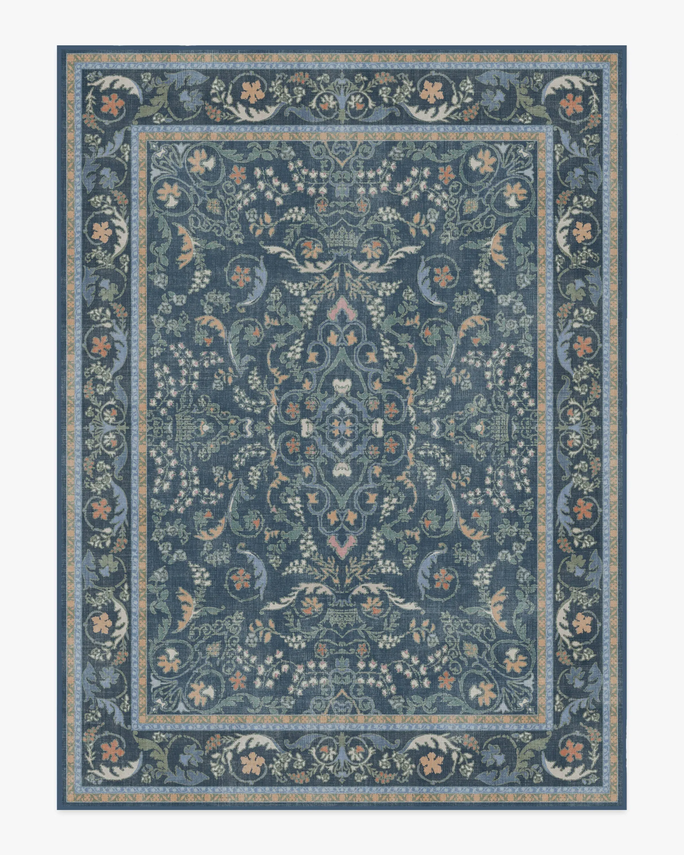 Large Area Rug Machine Washable - Blue