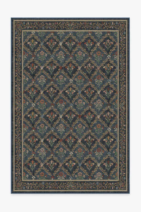 Large Area Rug Machine Washable - Blue