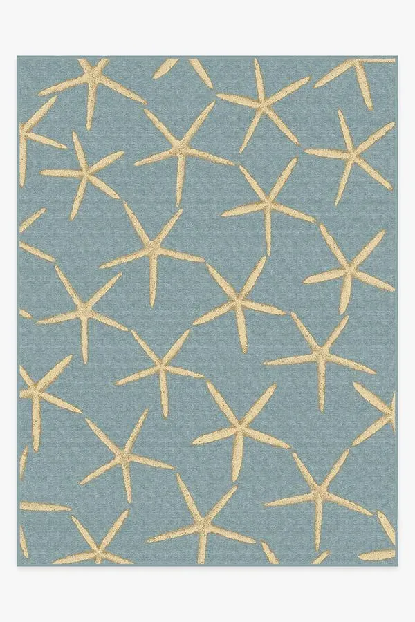 Large Area Rug Machine Washable - Blue