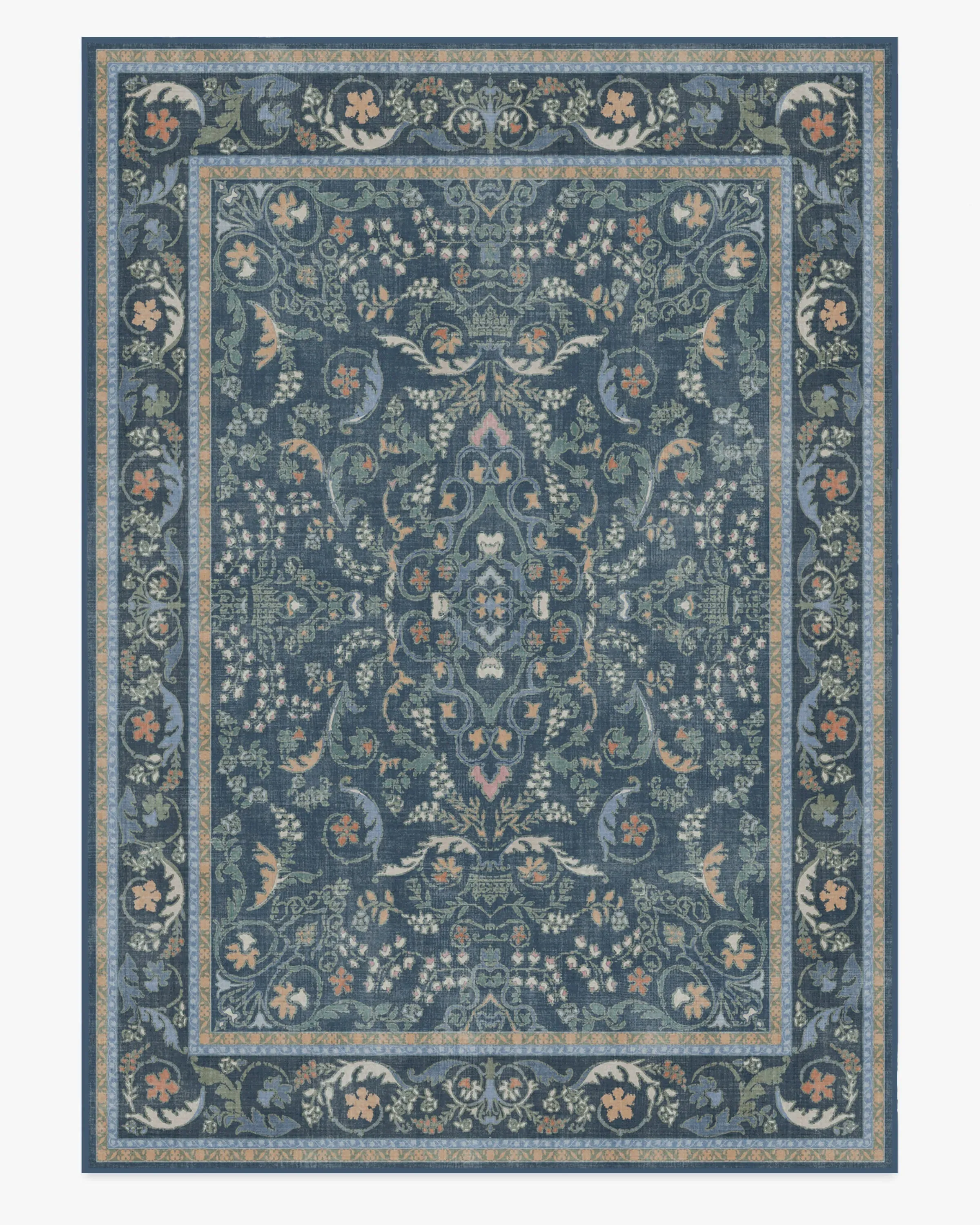 Large Area Rug Machine Washable - Blue