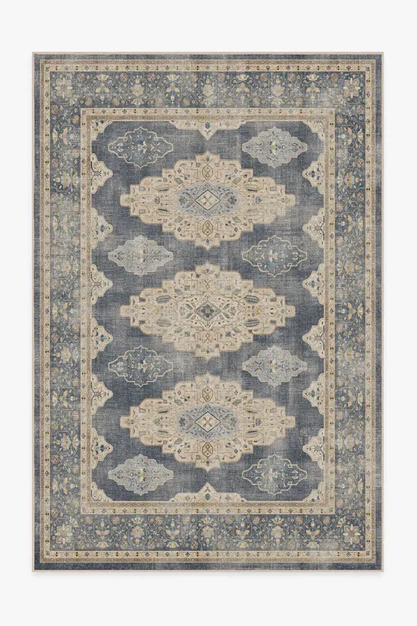 Large Area Rug Machine Washable - Blue, Chenille