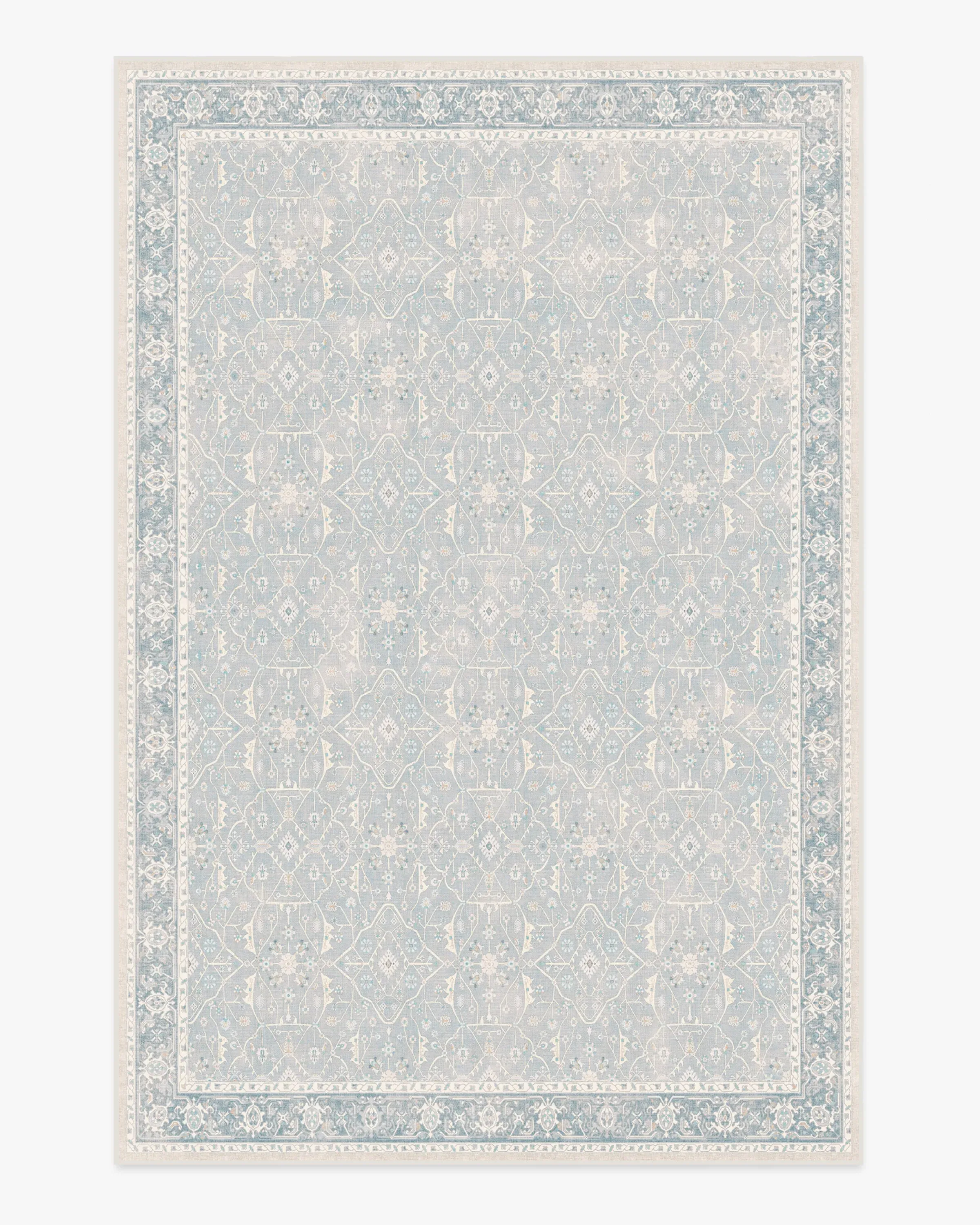 Large Area Rug Machine Washable - Blue, Chenille