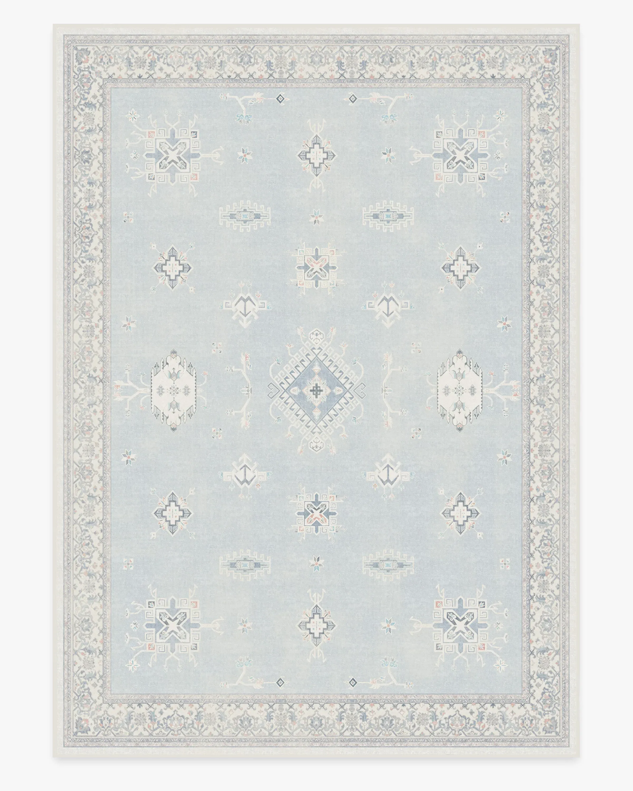 Large Area Rug Machine Washable - Blue, Chenille