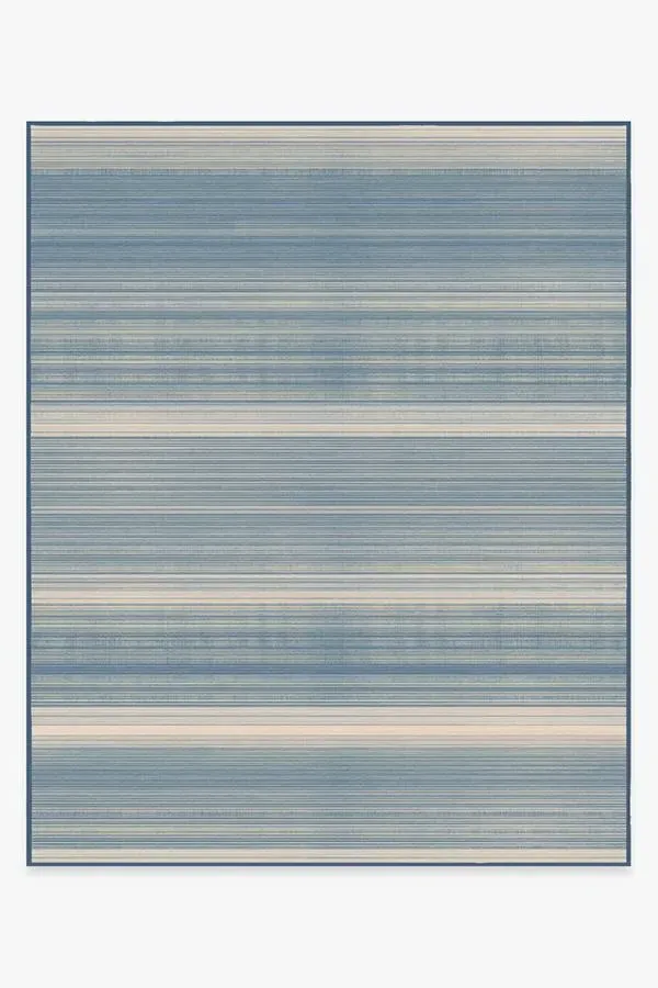 Large Area Rug Machine Washable - Blue, Flatwoven