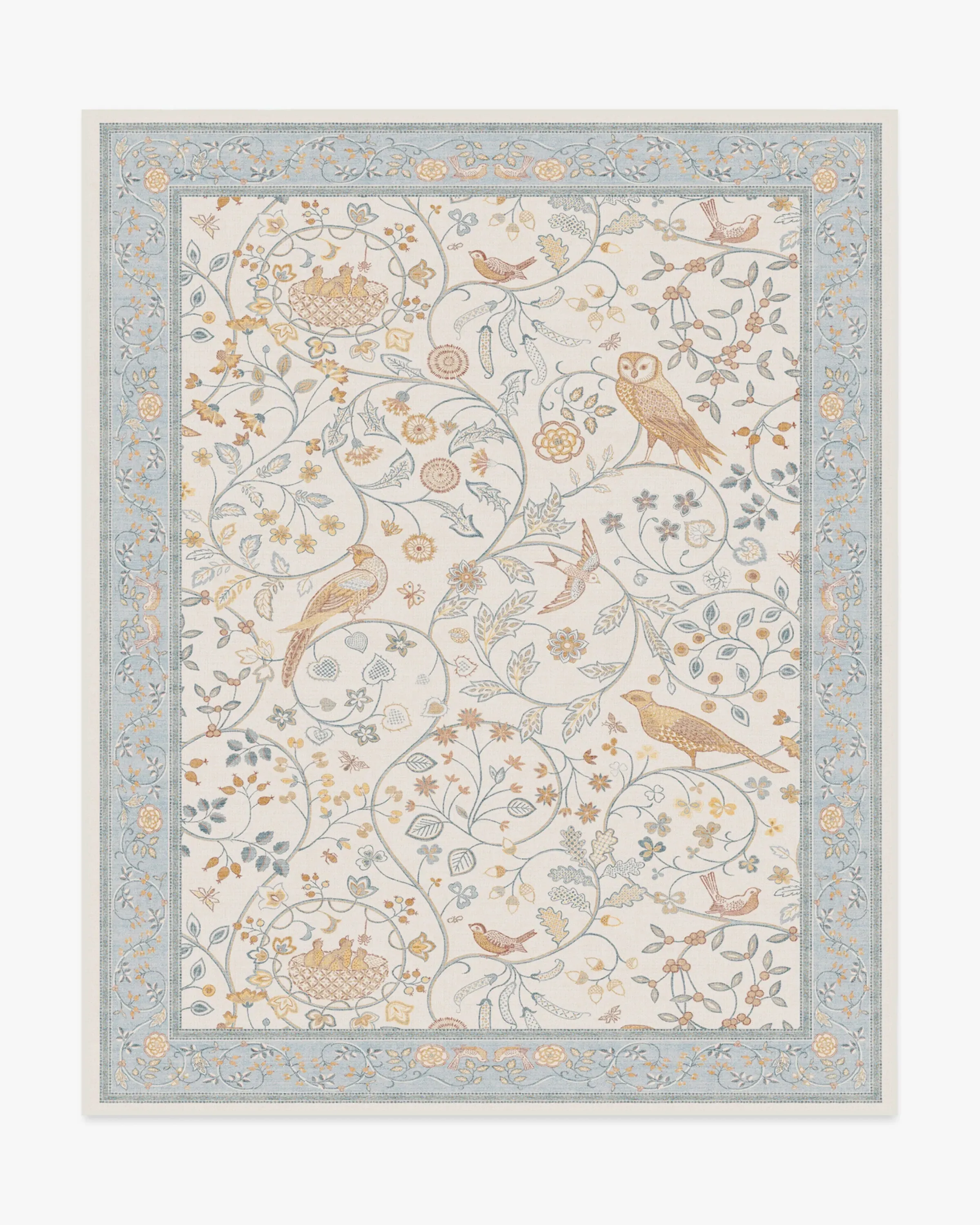Large Area Rug Machine Washable - Blue, Flatwoven