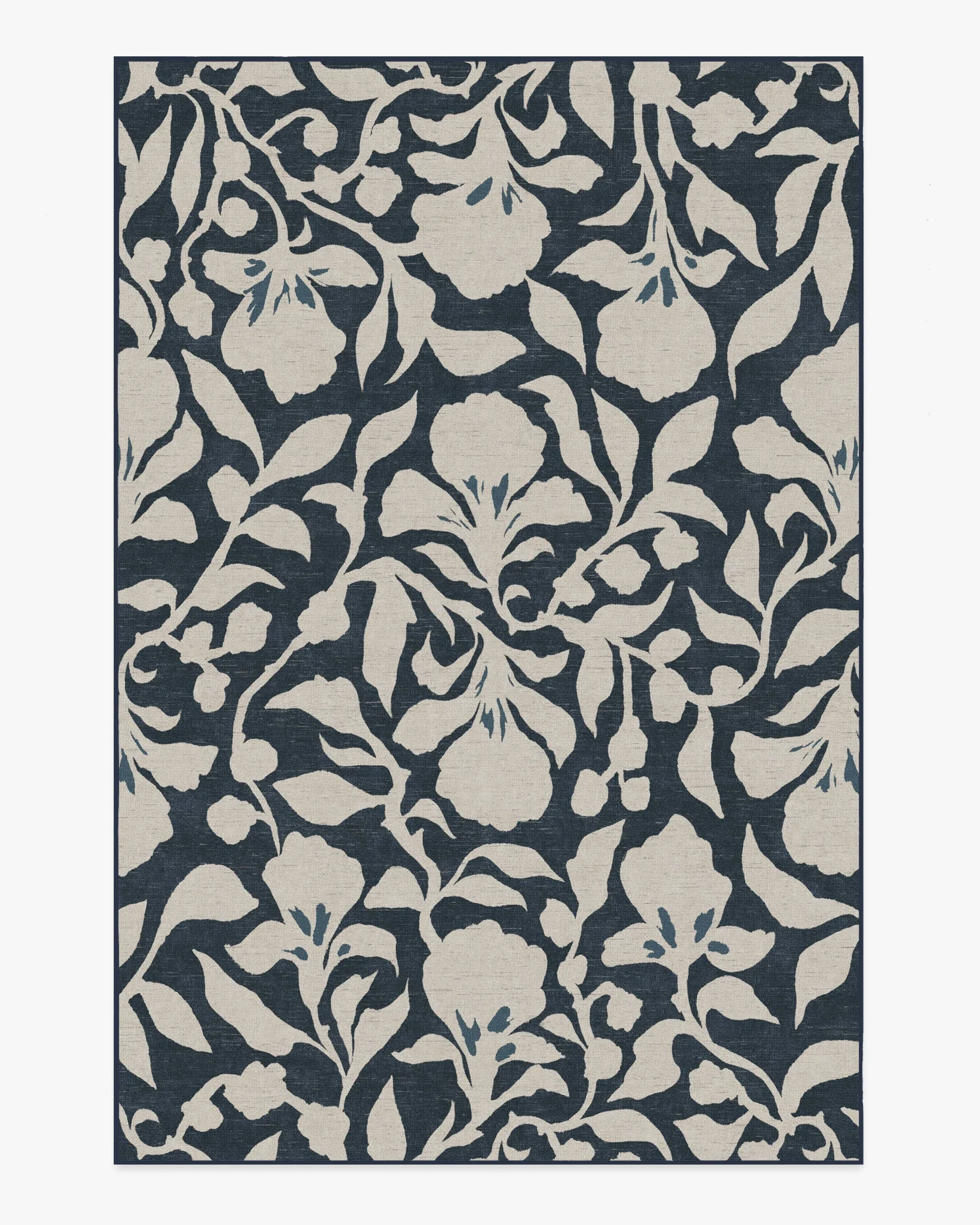 Large Area Rug Machine Washable - Blue, Ivory