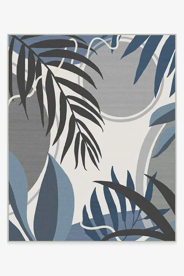 Large Area Rug Machine Washable - Blue, Ivory