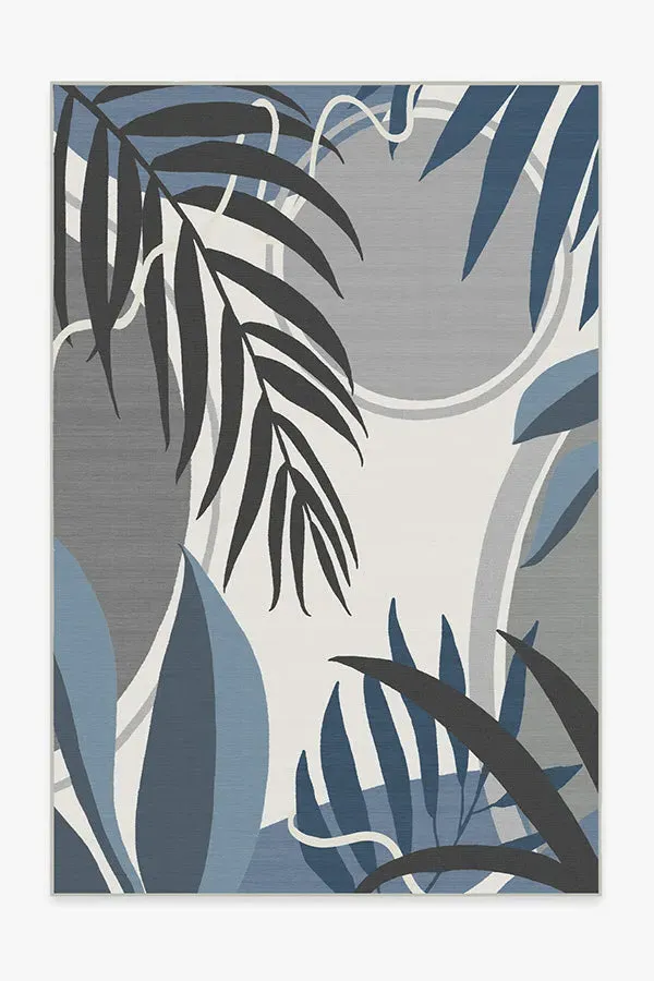 Large Area Rug Machine Washable - Blue, Ivory