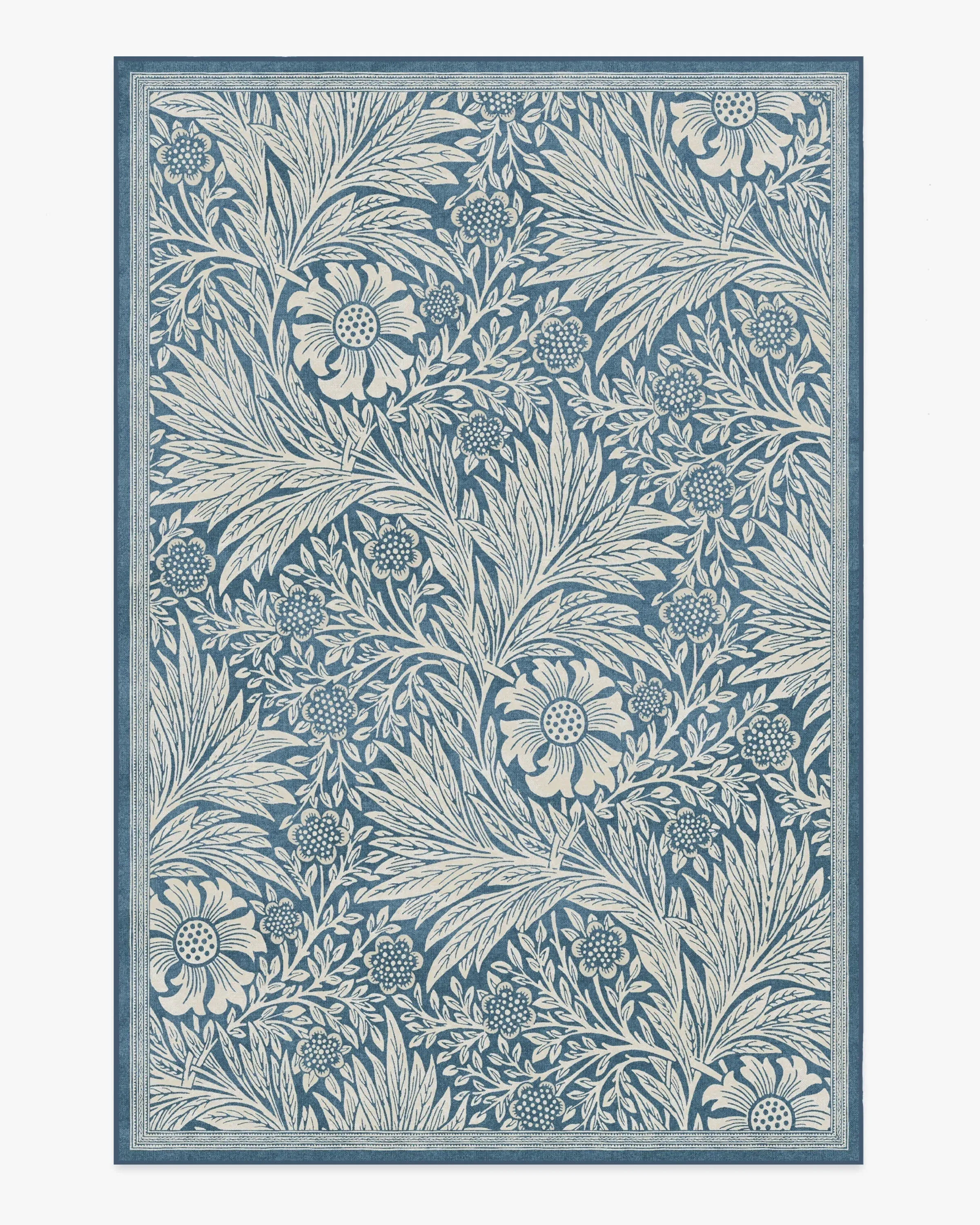 Large Area Rug Machine Washable - Blue