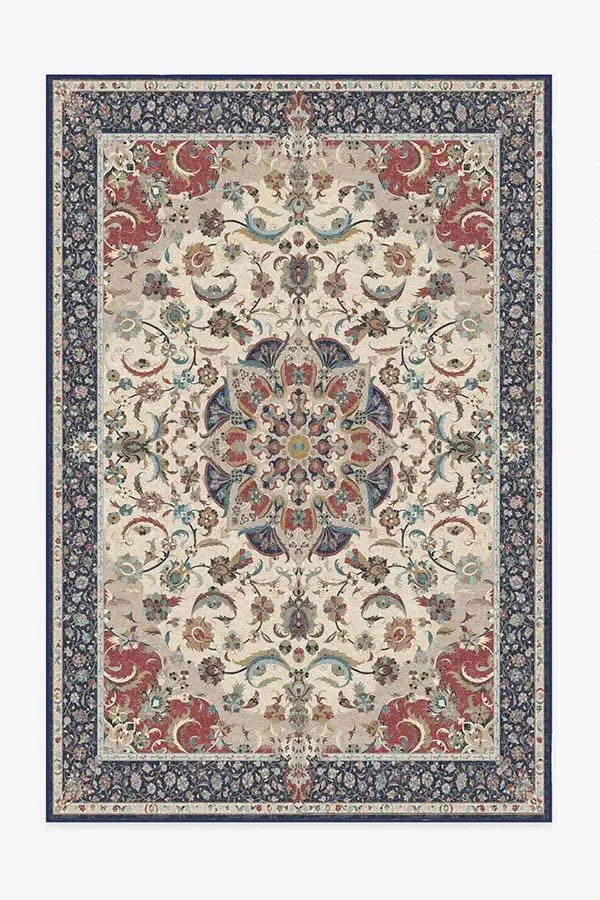 Large Area Rug Machine Washable - Blue