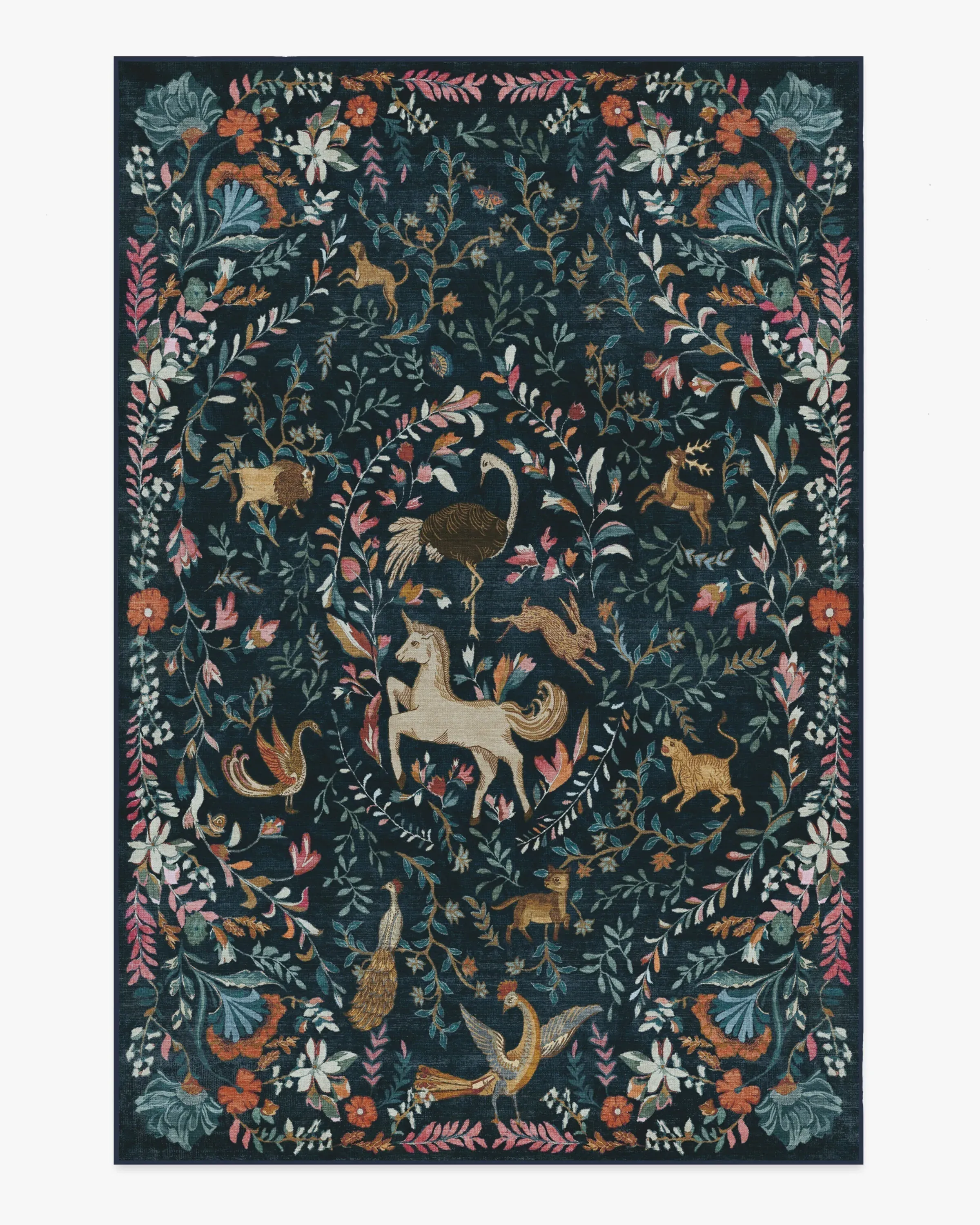 Large Area Rug Machine Washable - Blue