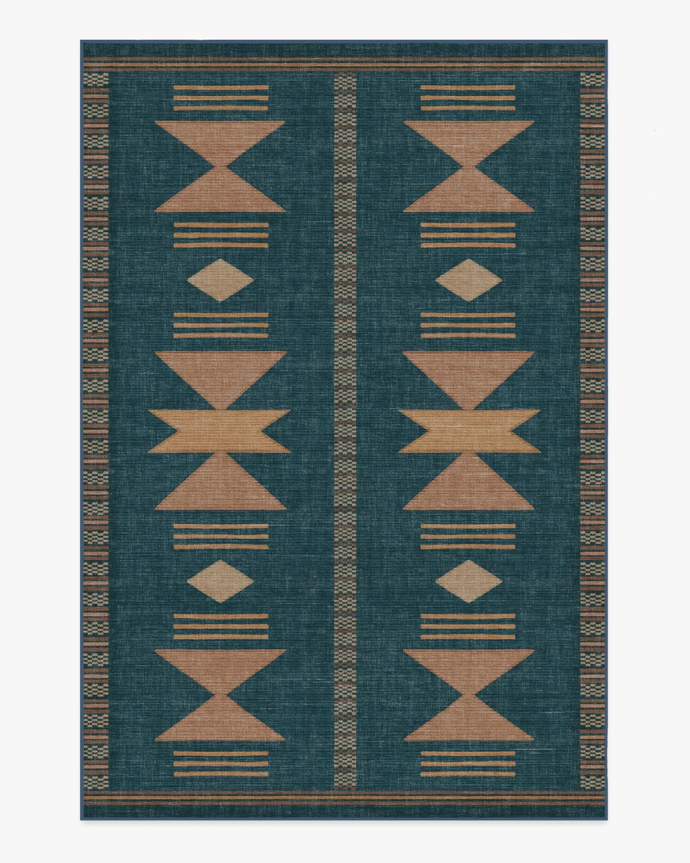 Large Area Rug Machine Washable - Blue