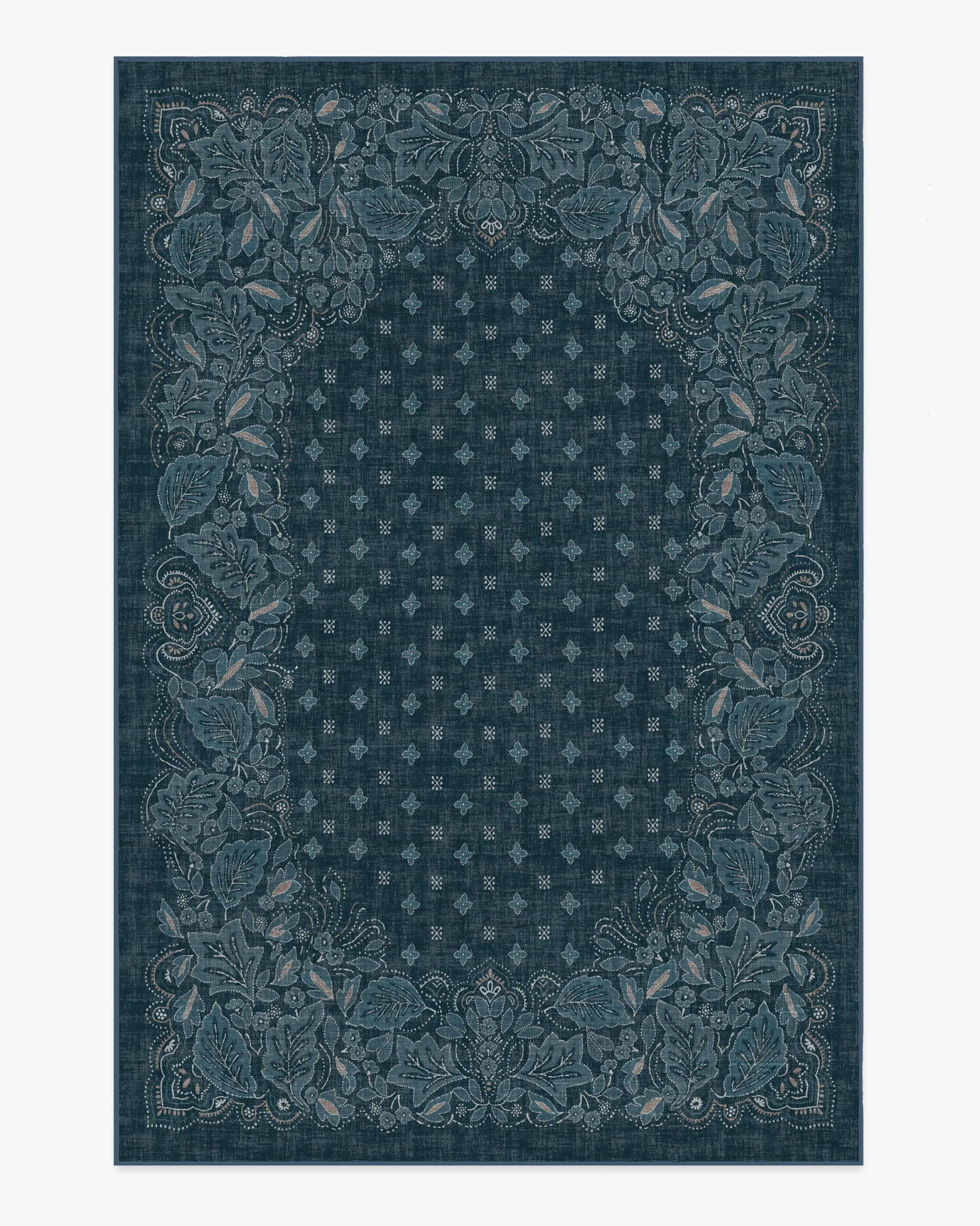 Large Area Rug Machine Washable - Blue