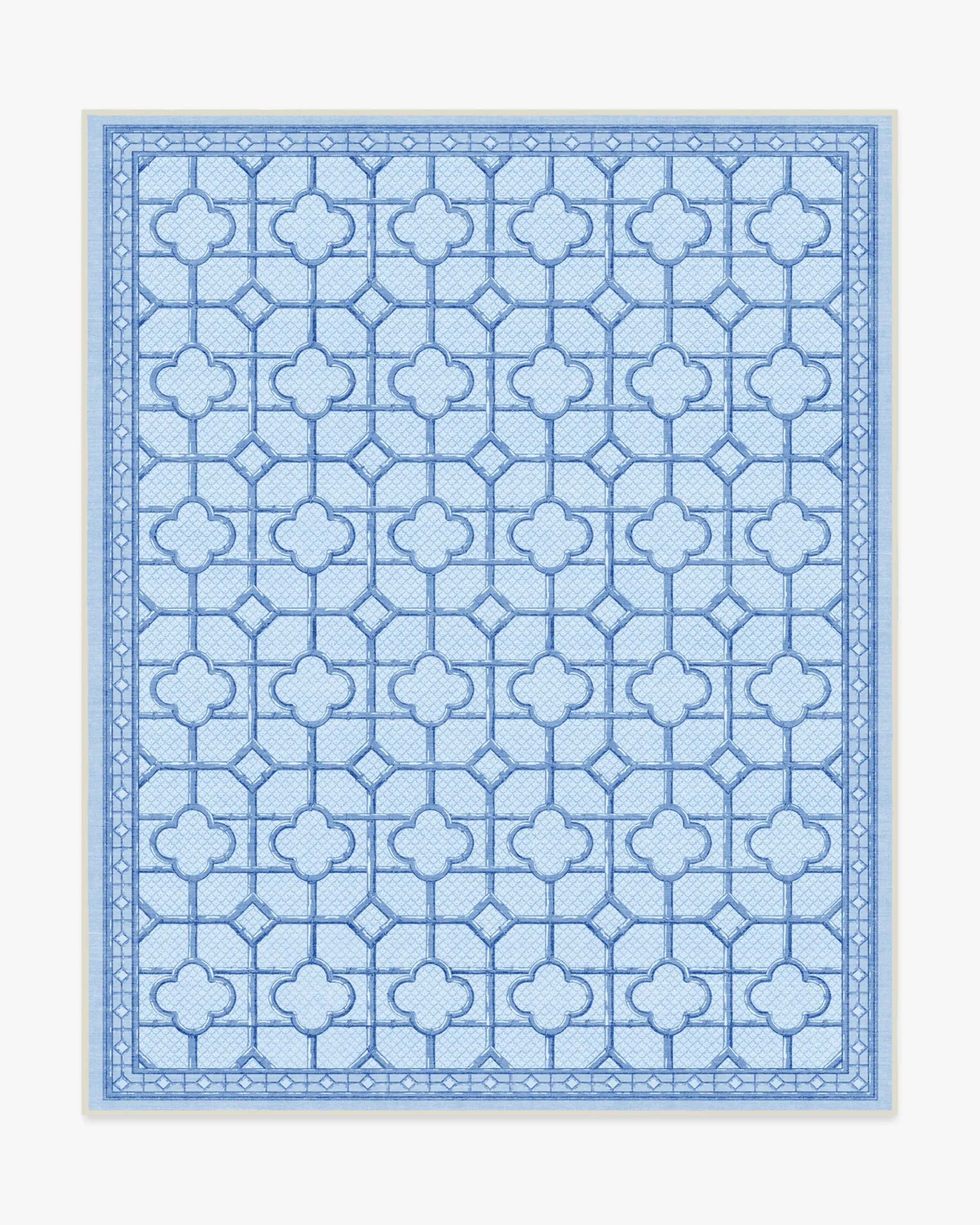 Large Area Rug Machine Washable - Blue
