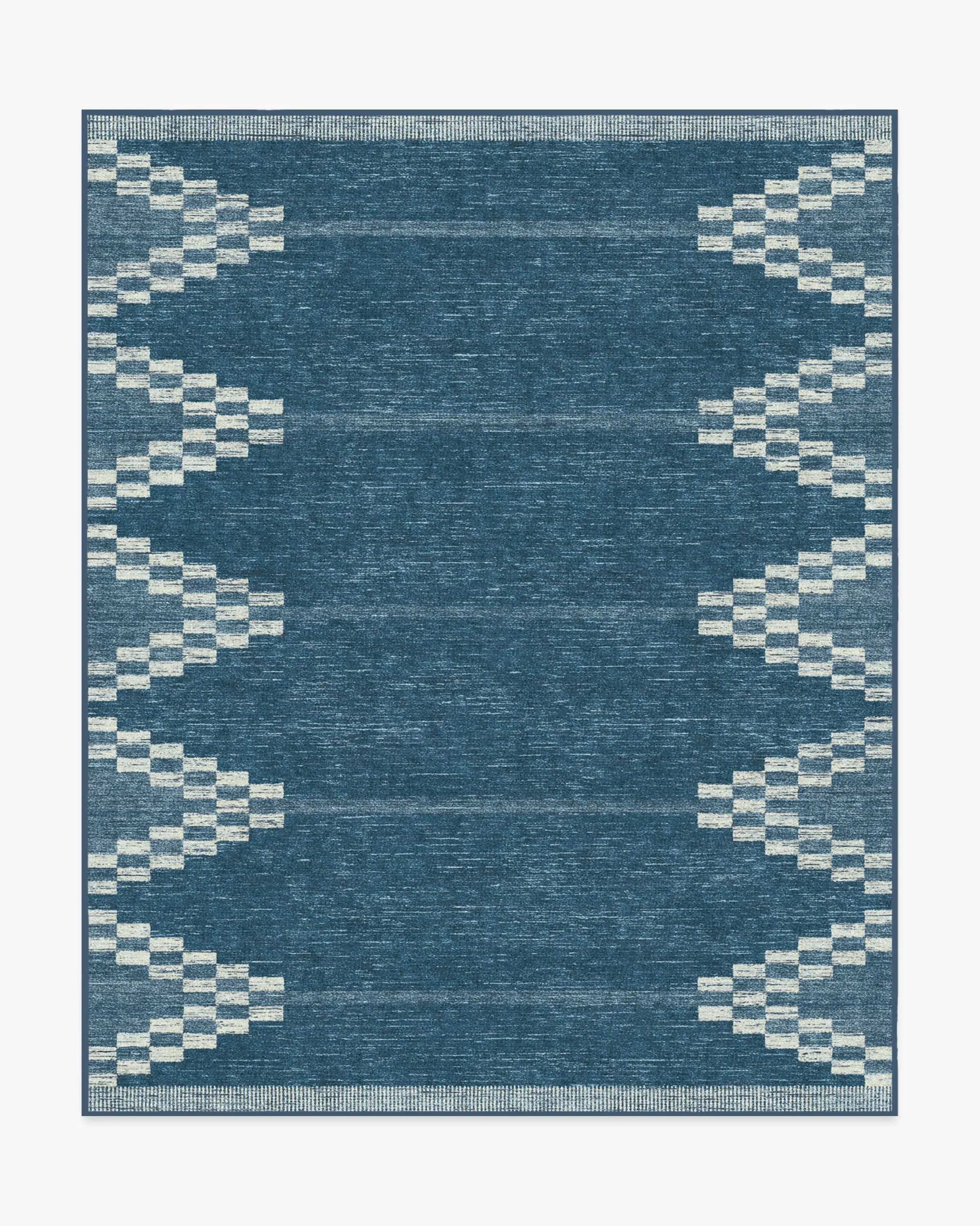 Large Area Rug Machine Washable - Blue