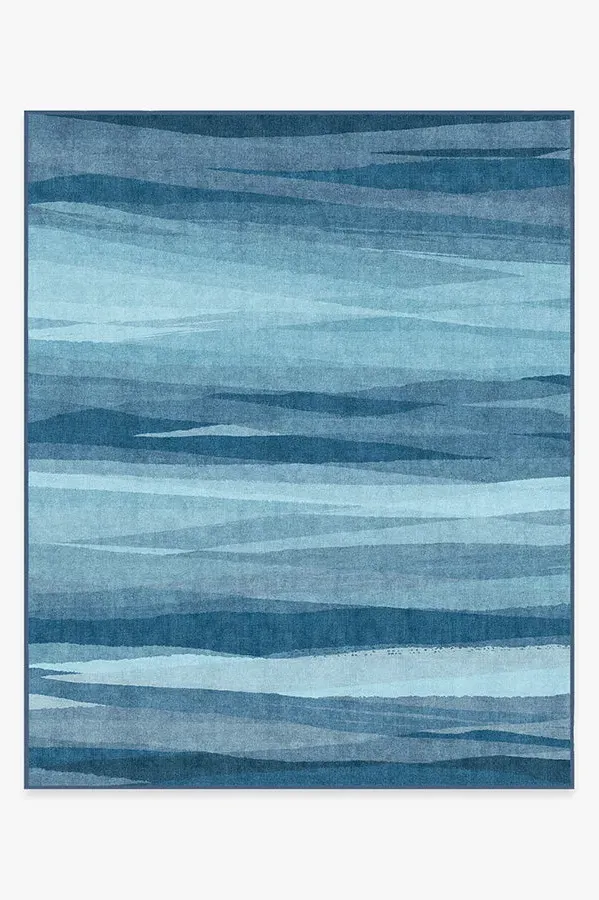 Large Area Rug Machine Washable - Blue