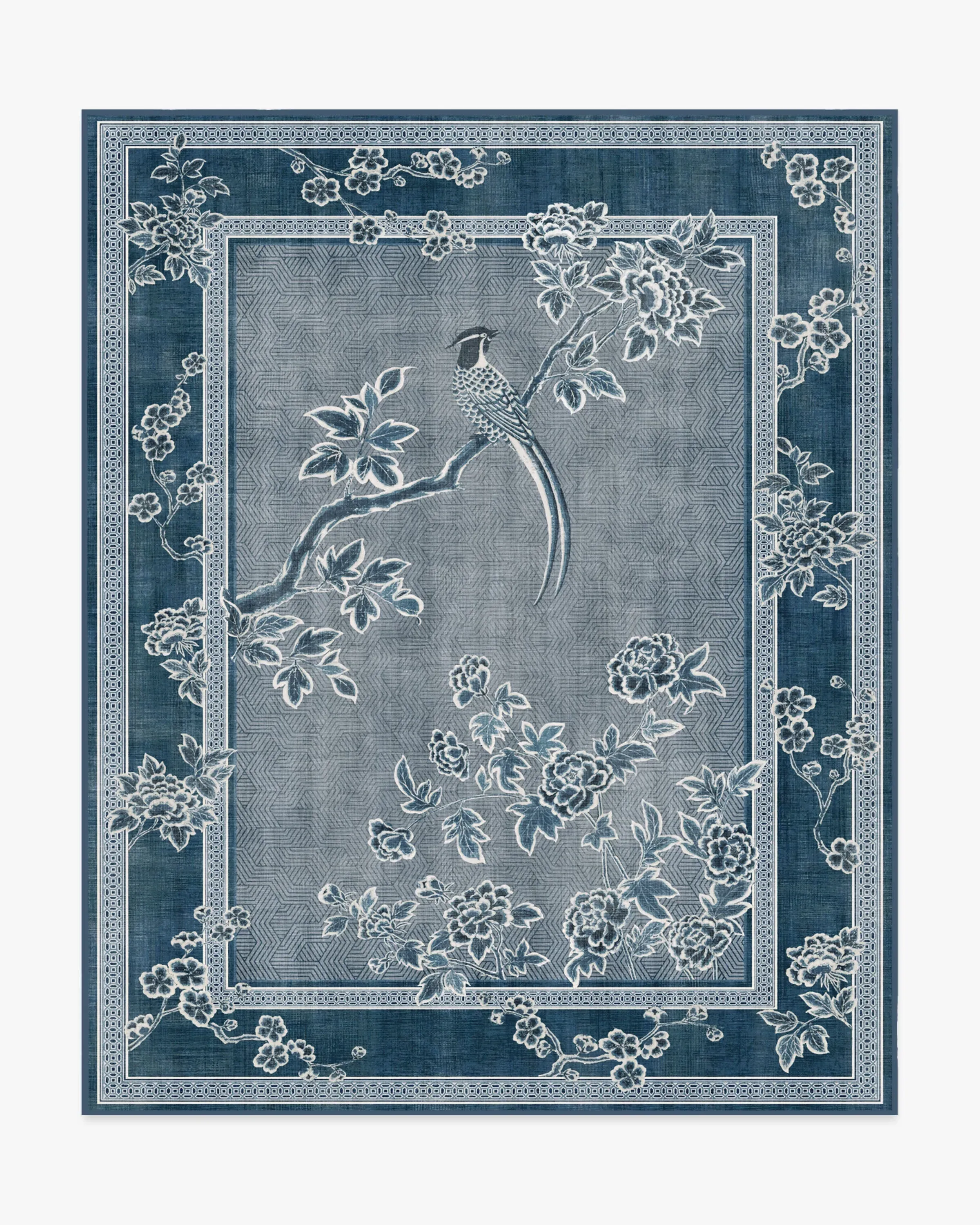 Large Area Rug Machine Washable - Blue