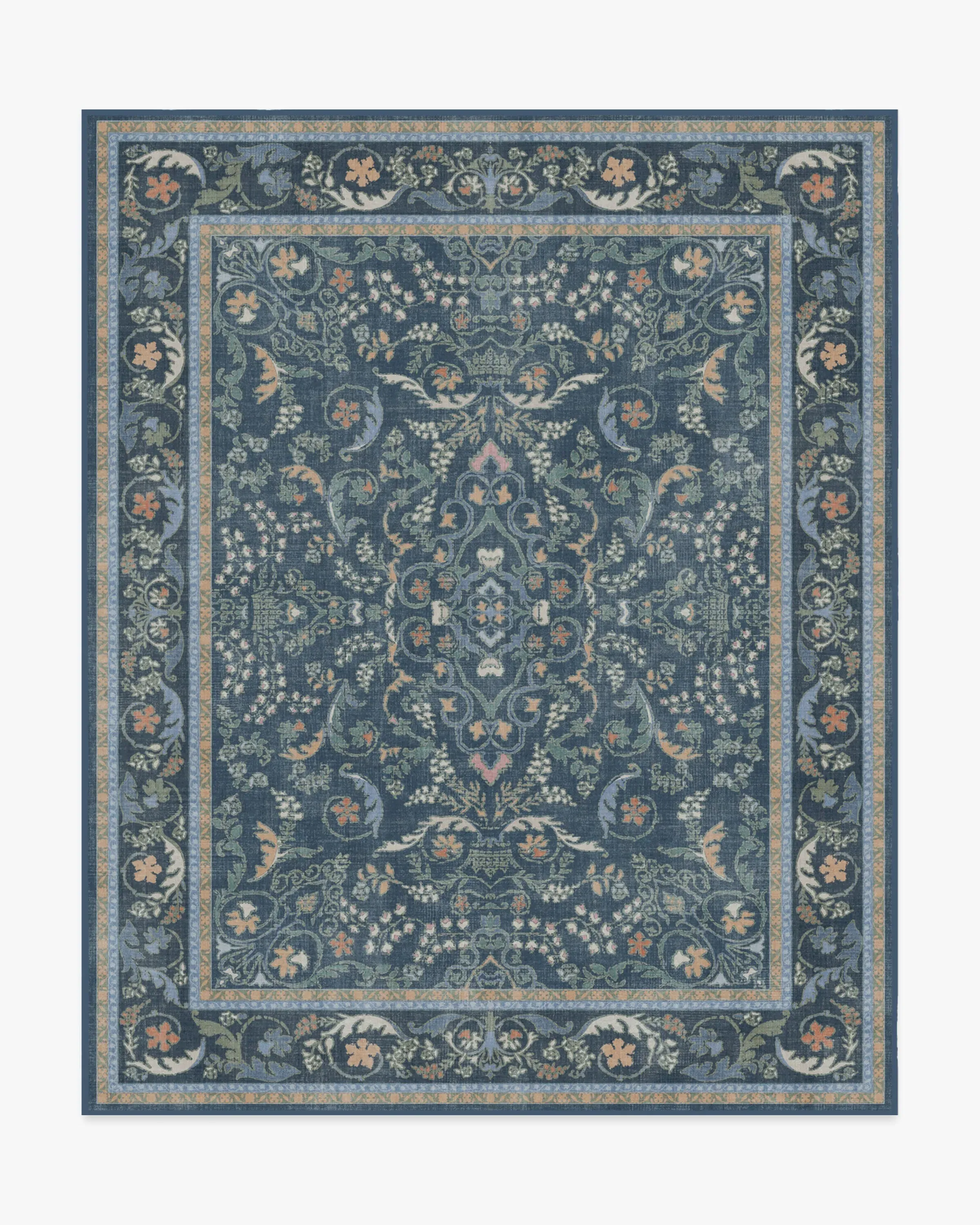 Large Area Rug Machine Washable - Blue