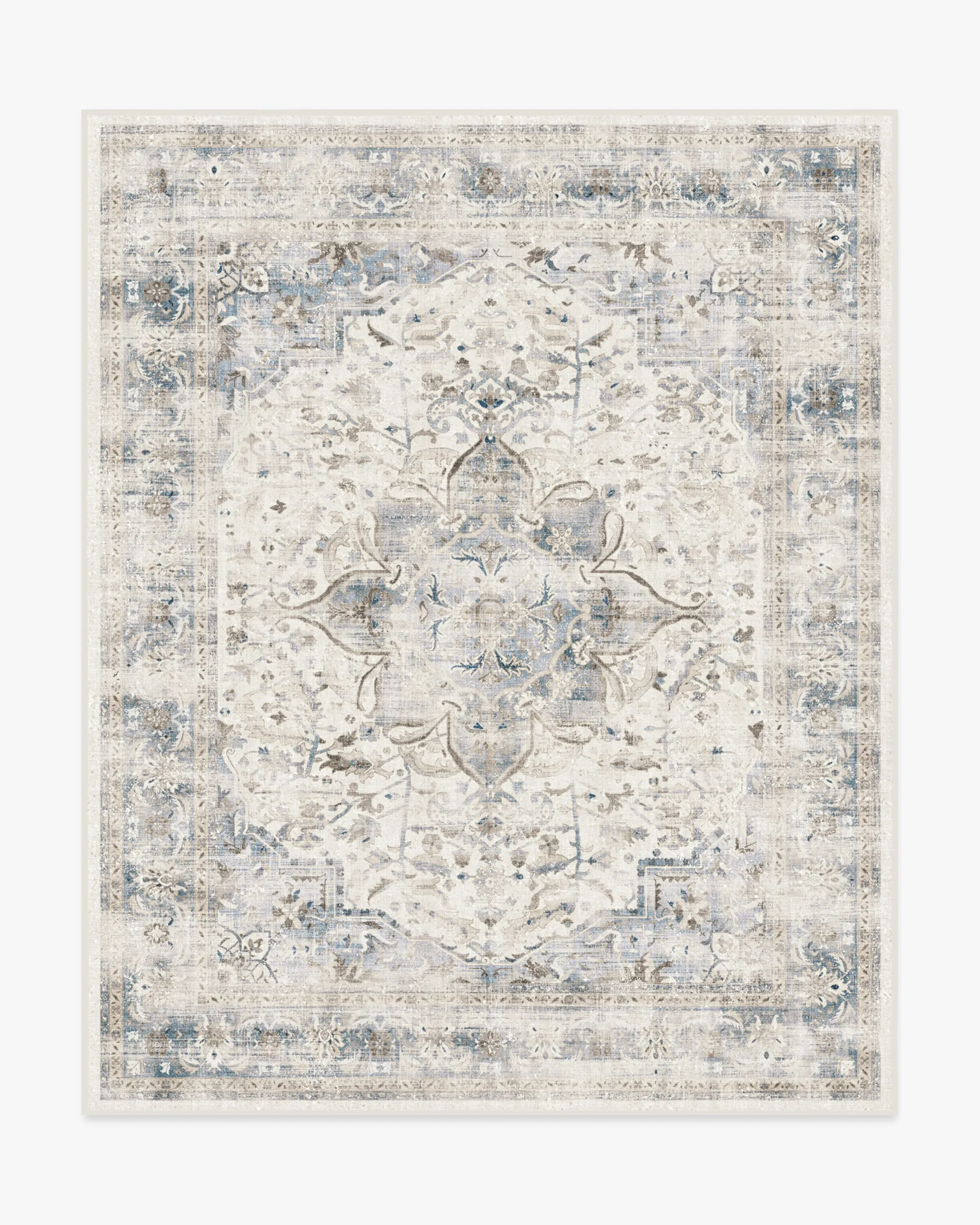 Large Area Rug Machine Washable - Blue