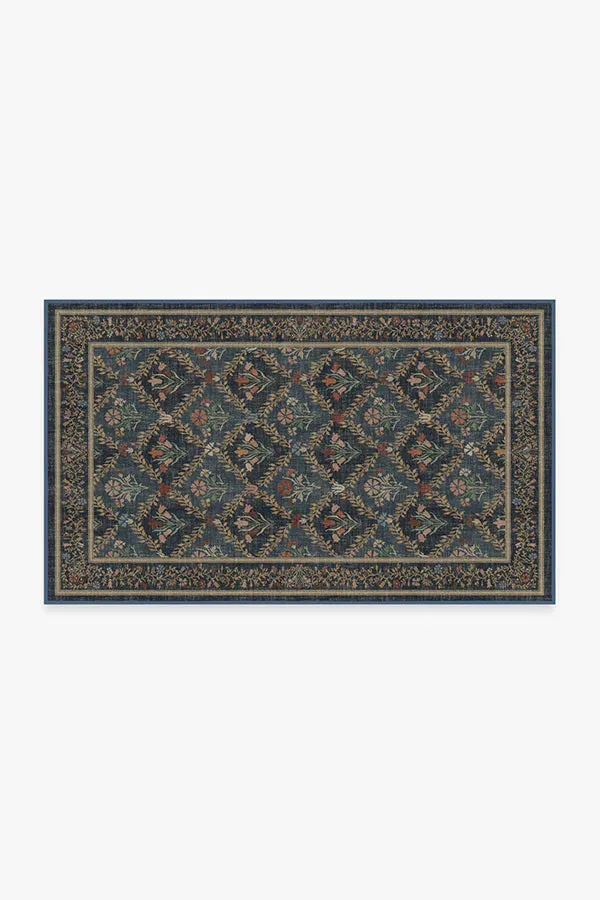 Large Area Rug Machine Washable - Blue
