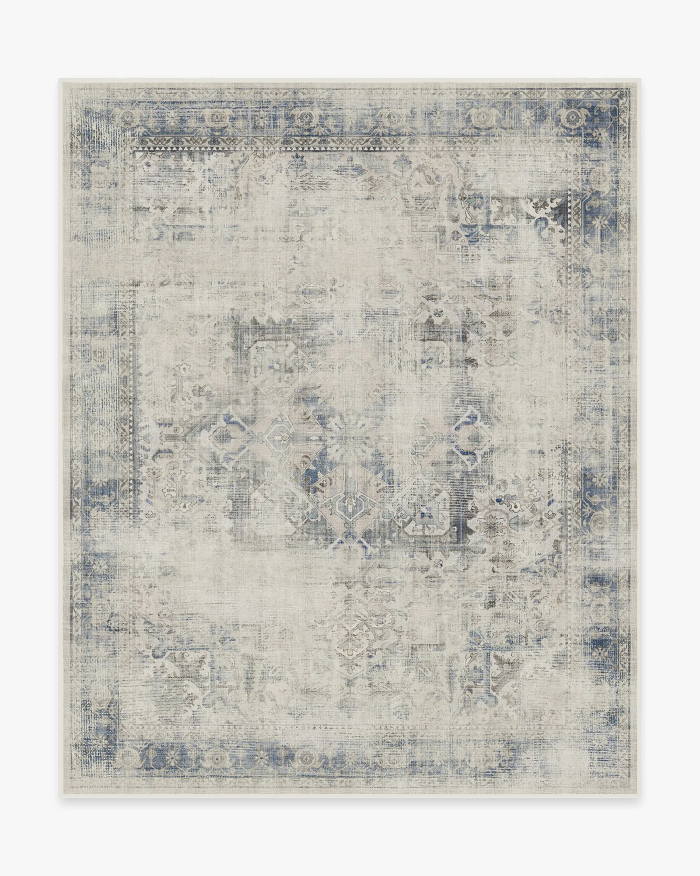 Large Area Rug Machine Washable - Blue