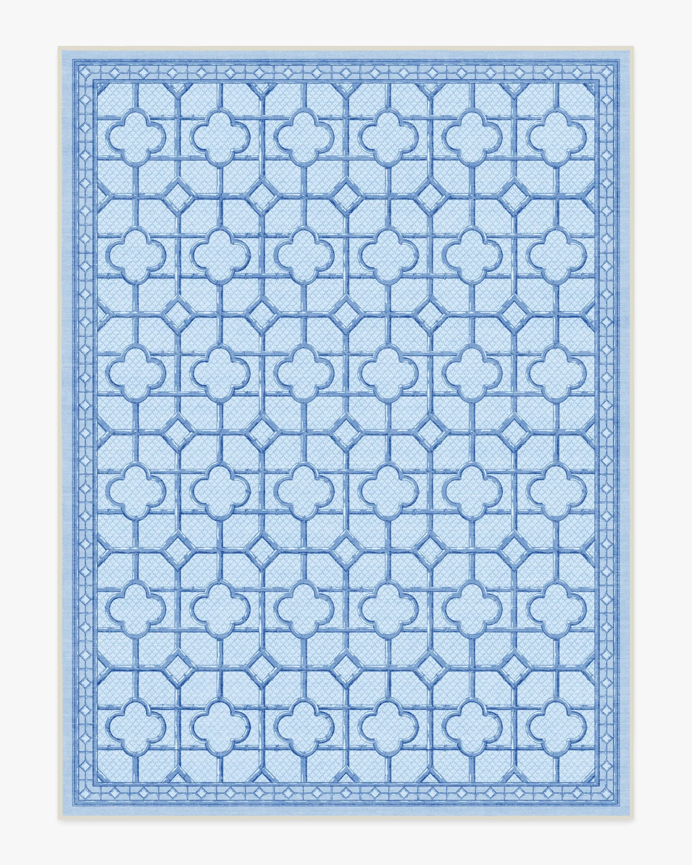 Large Area Rug Machine Washable - Blue