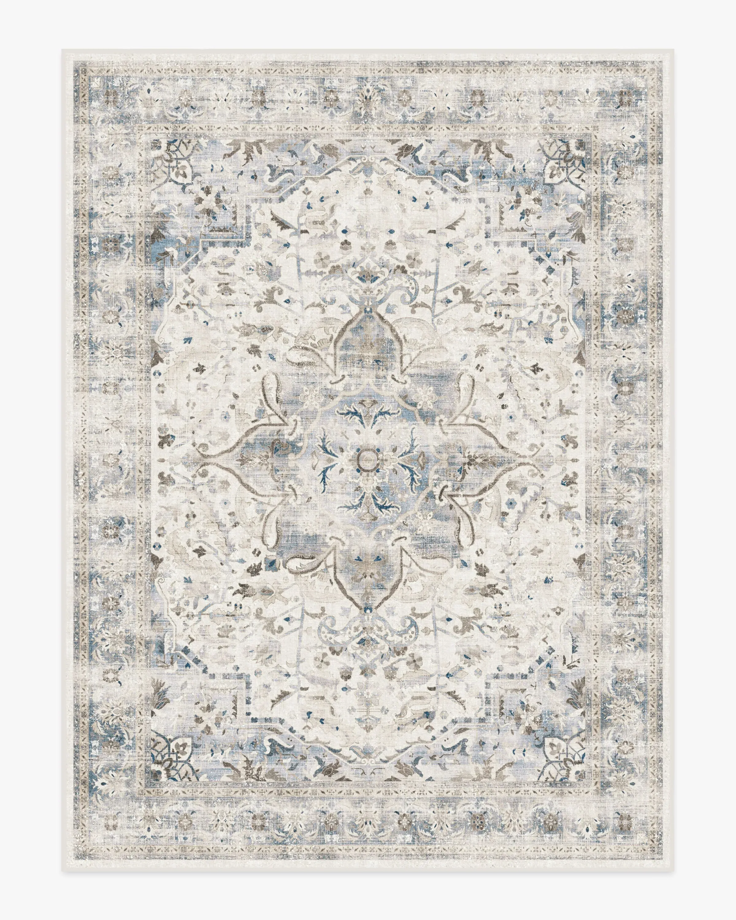 Large Area Rug Machine Washable - Blue