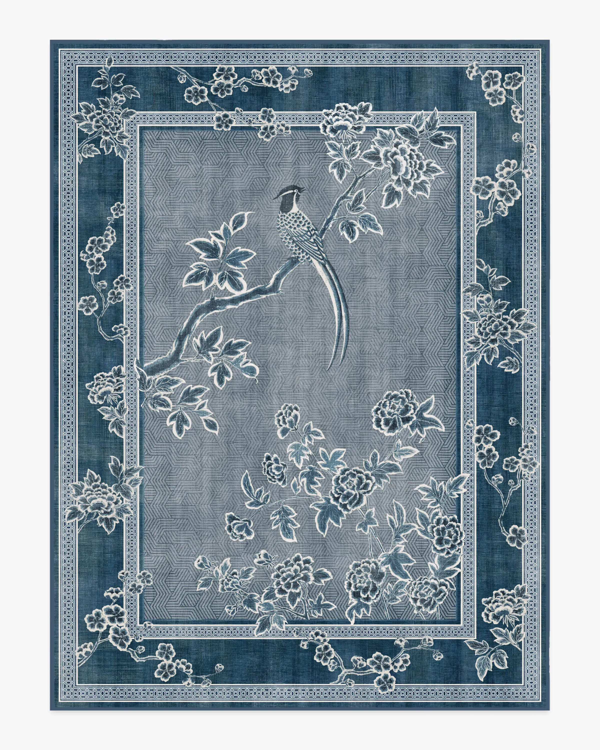 Large Area Rug Machine Washable - Blue