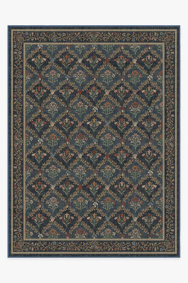 Large Area Rug Machine Washable - Blue