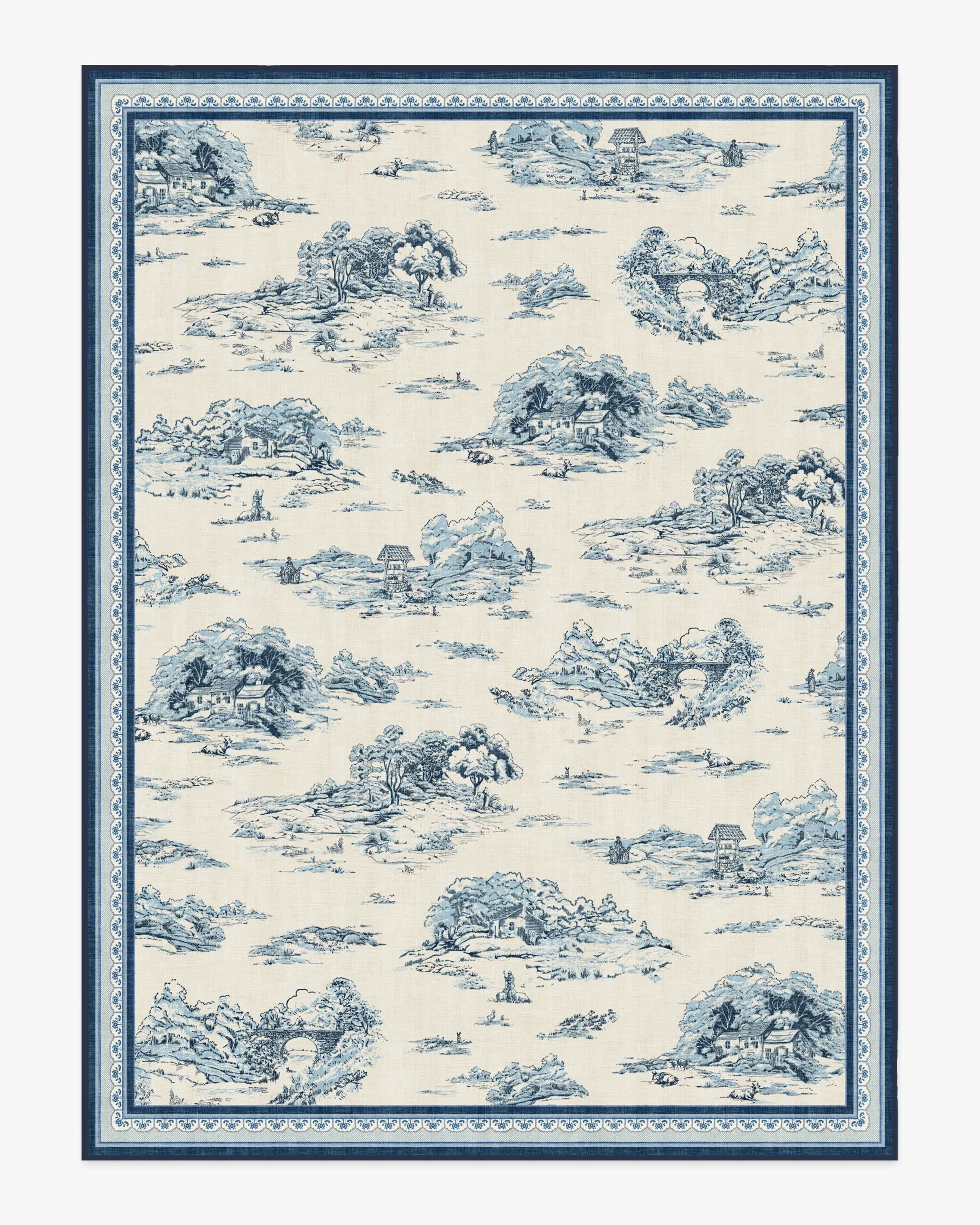 Large Area Rug Machine Washable - Blue
