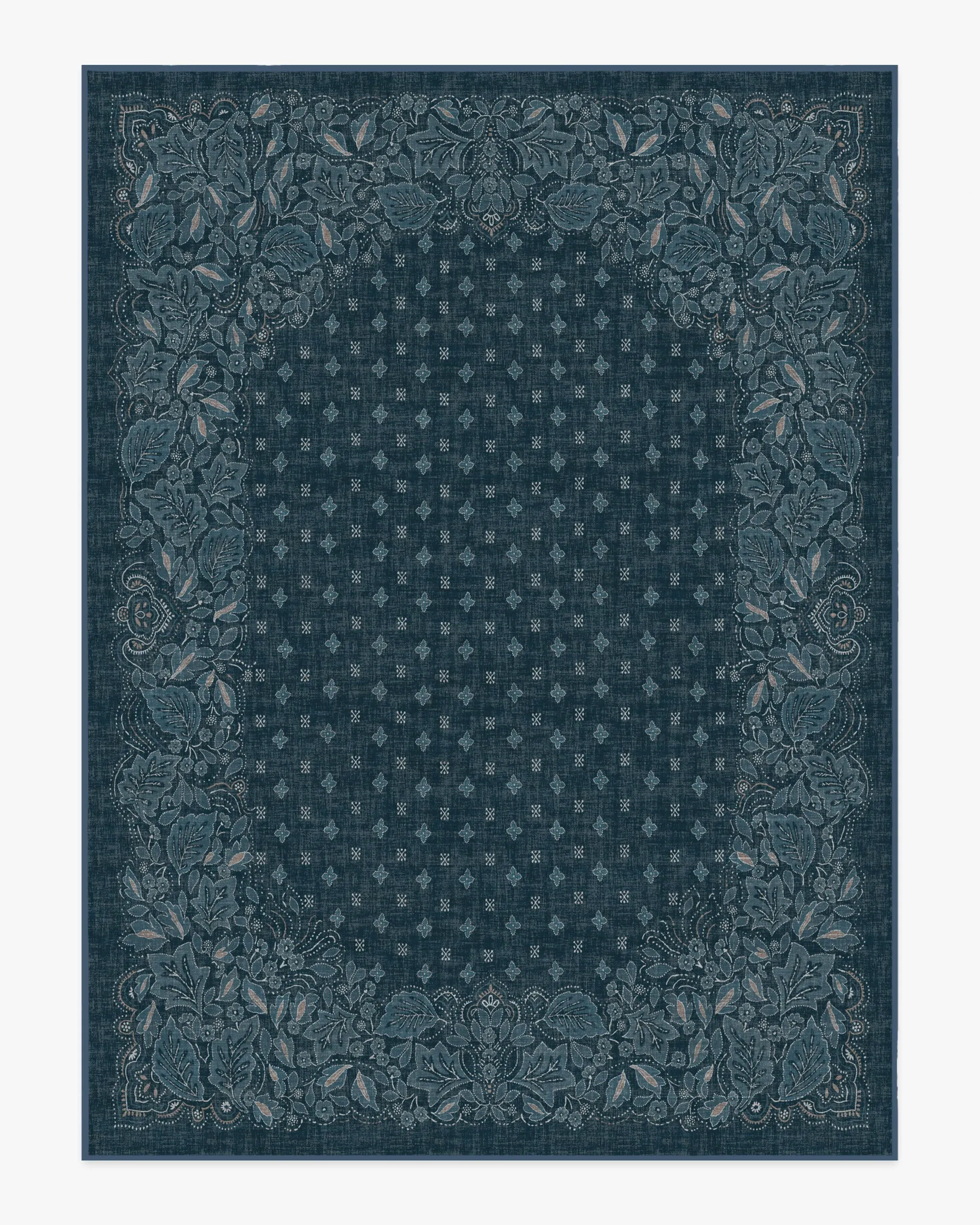 Large Area Rug Machine Washable - Blue