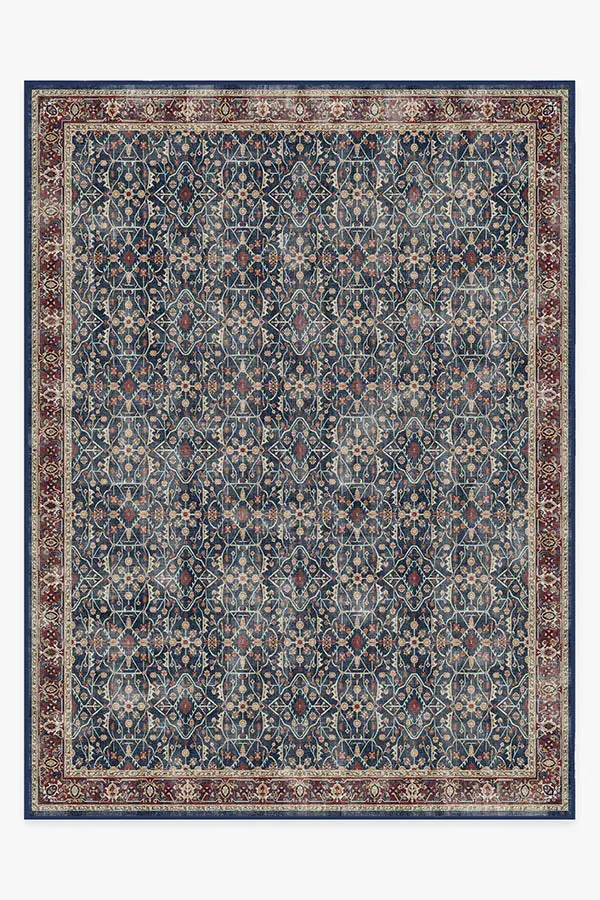 Large Area Rug Machine Washable - Blue