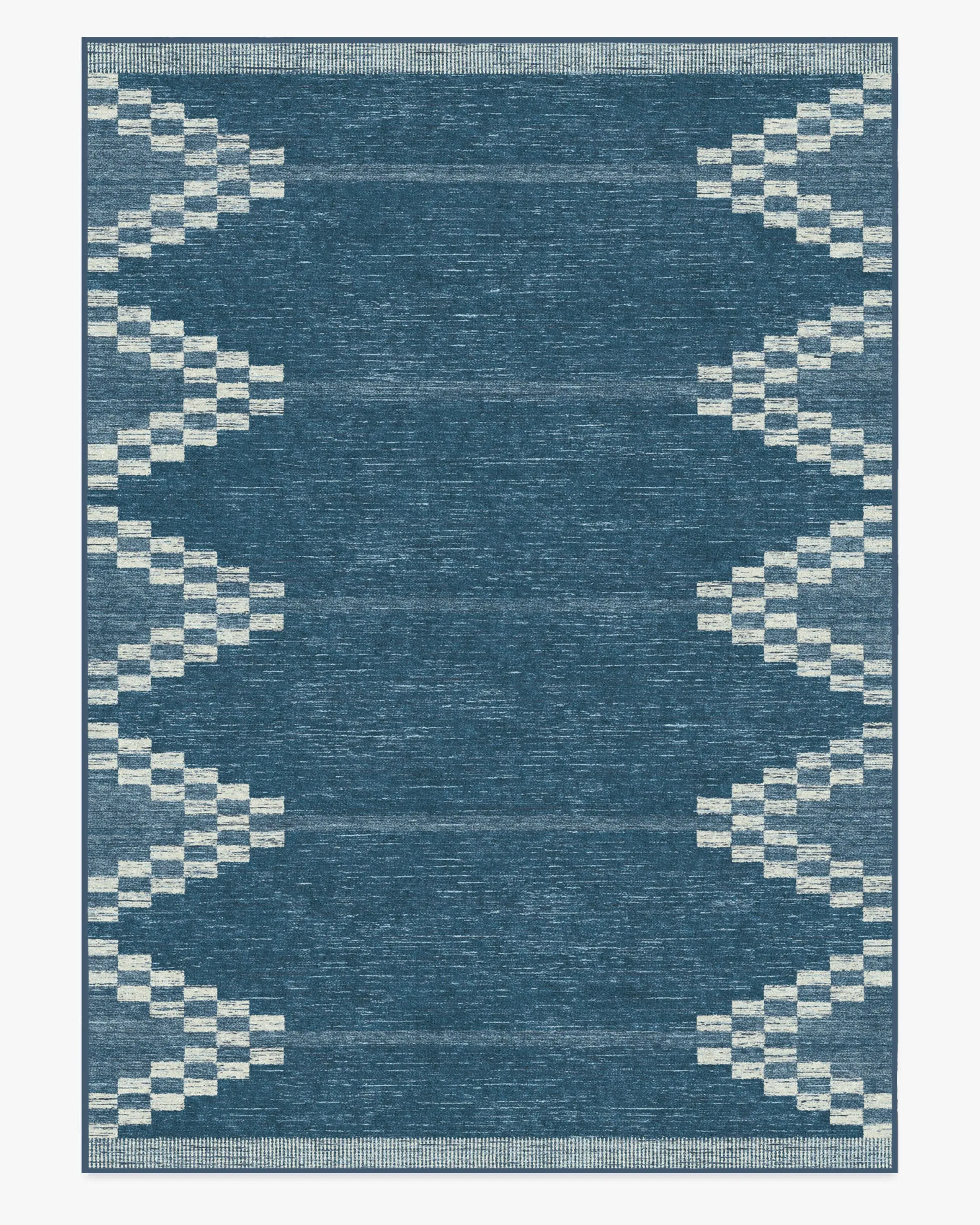 Large Area Rug Machine Washable - Blue