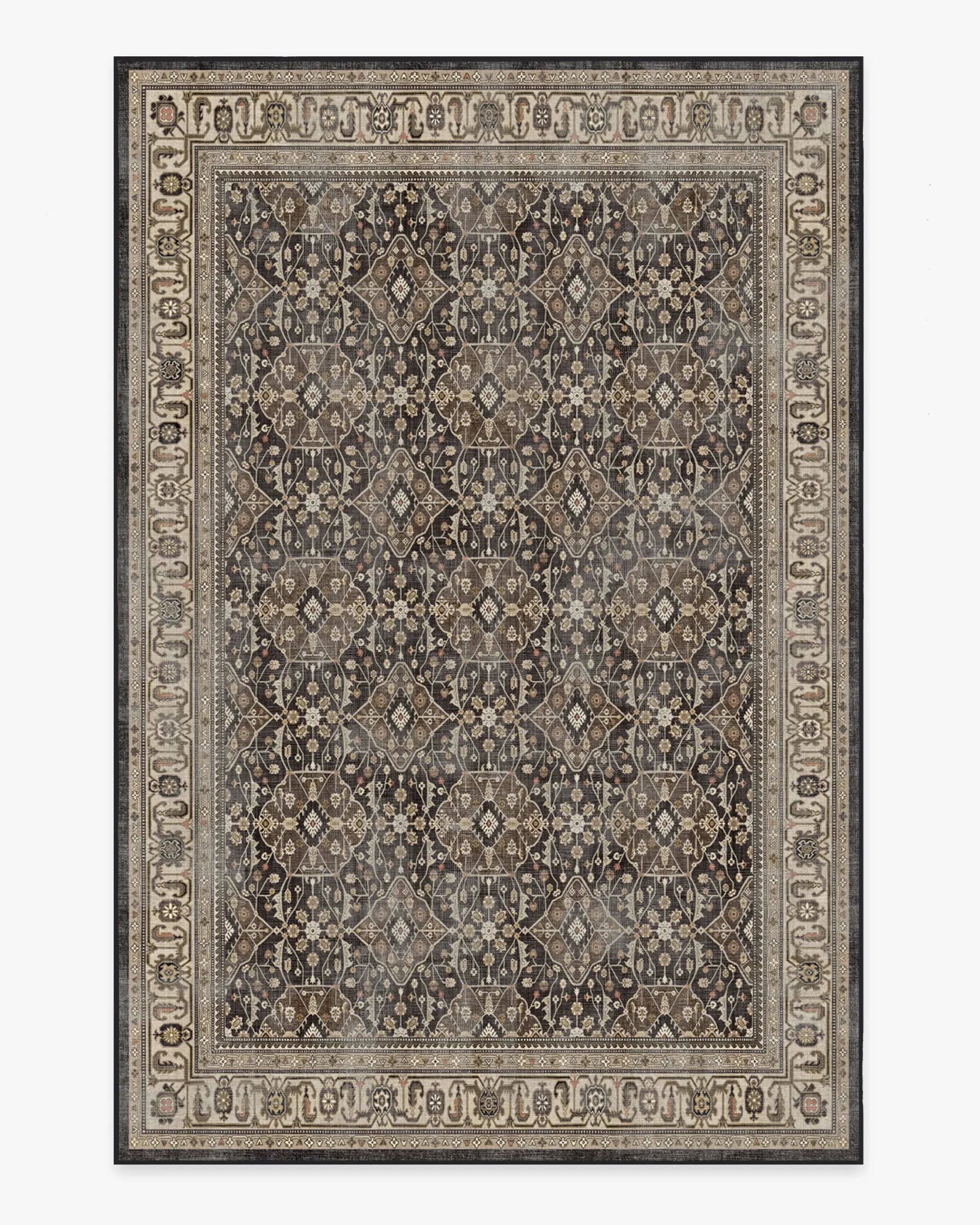 Large Area Rug Machine Washable - Brown