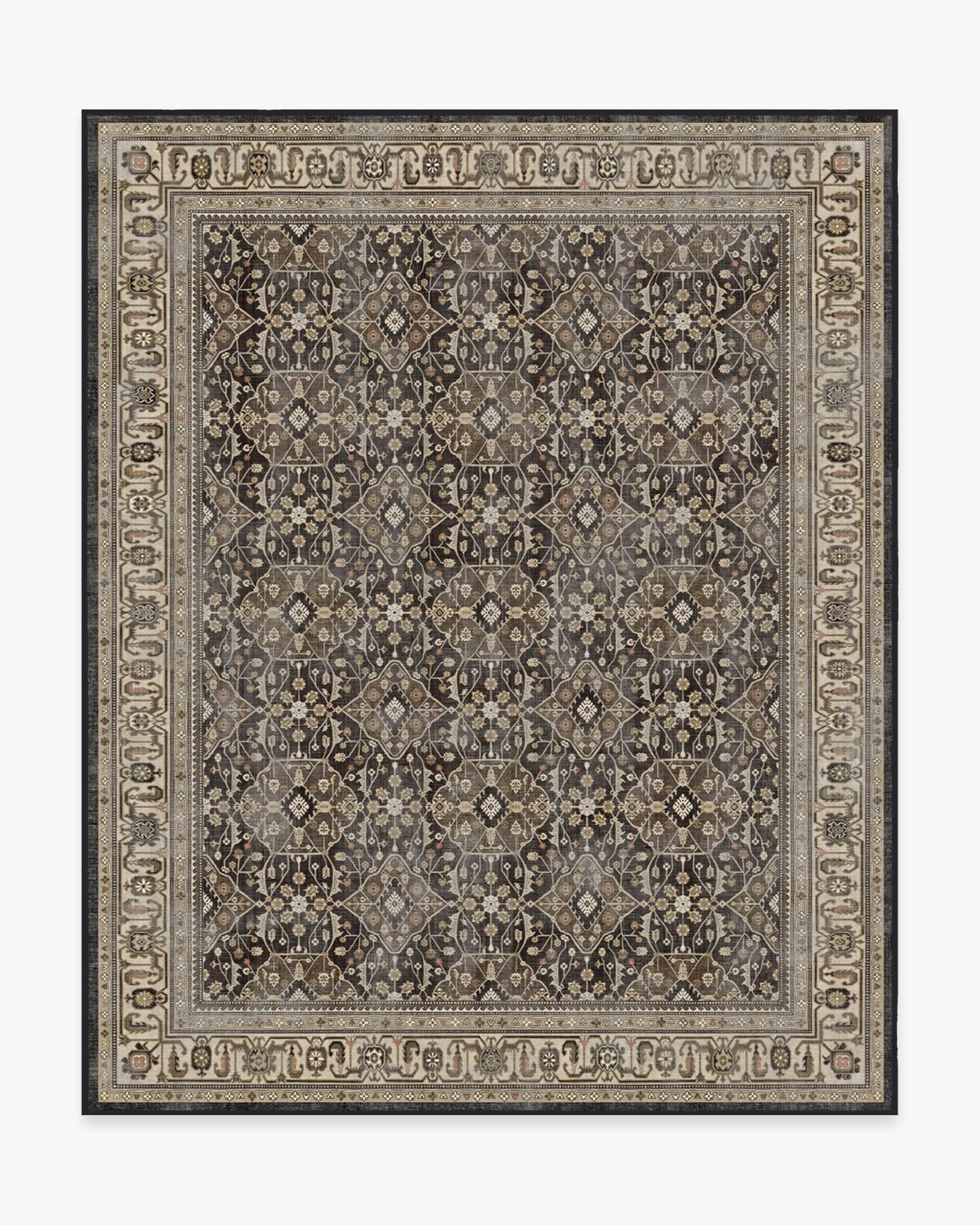 Large Area Rug Machine Washable - Brown