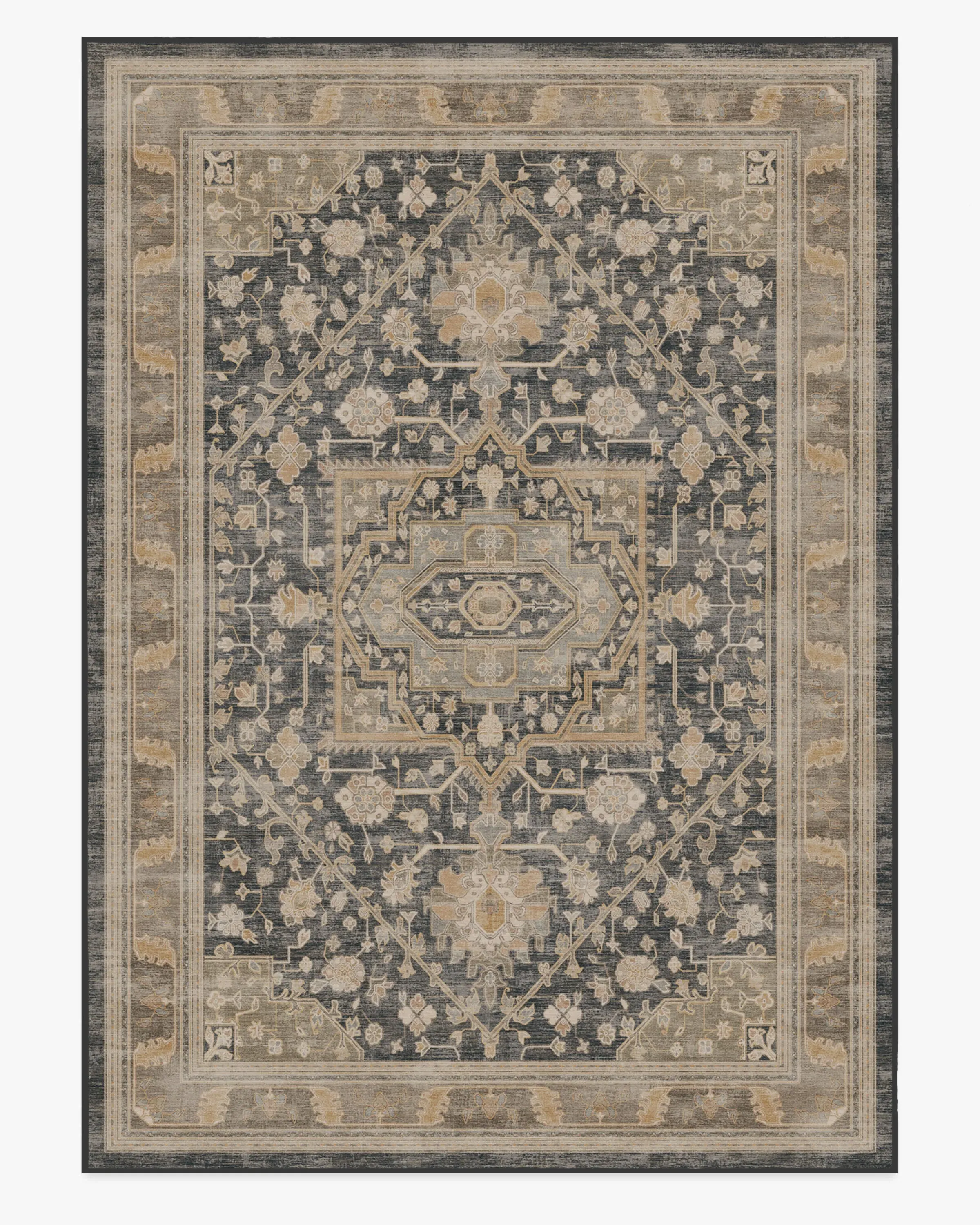 Large Area Rug Machine Washable - Brown