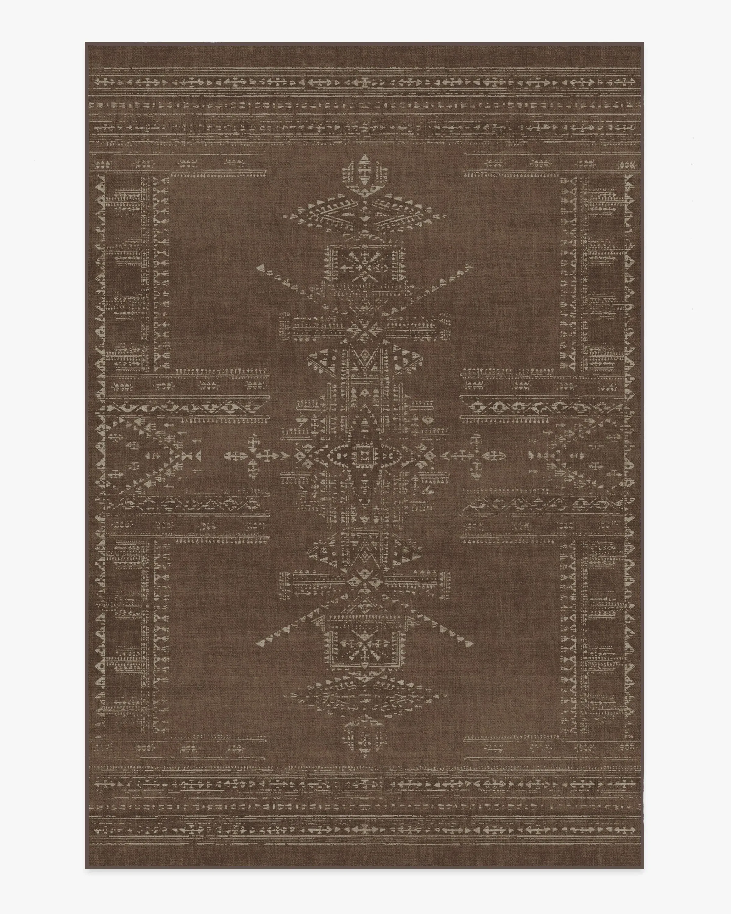 Large Area Rug Machine Washable - Brown