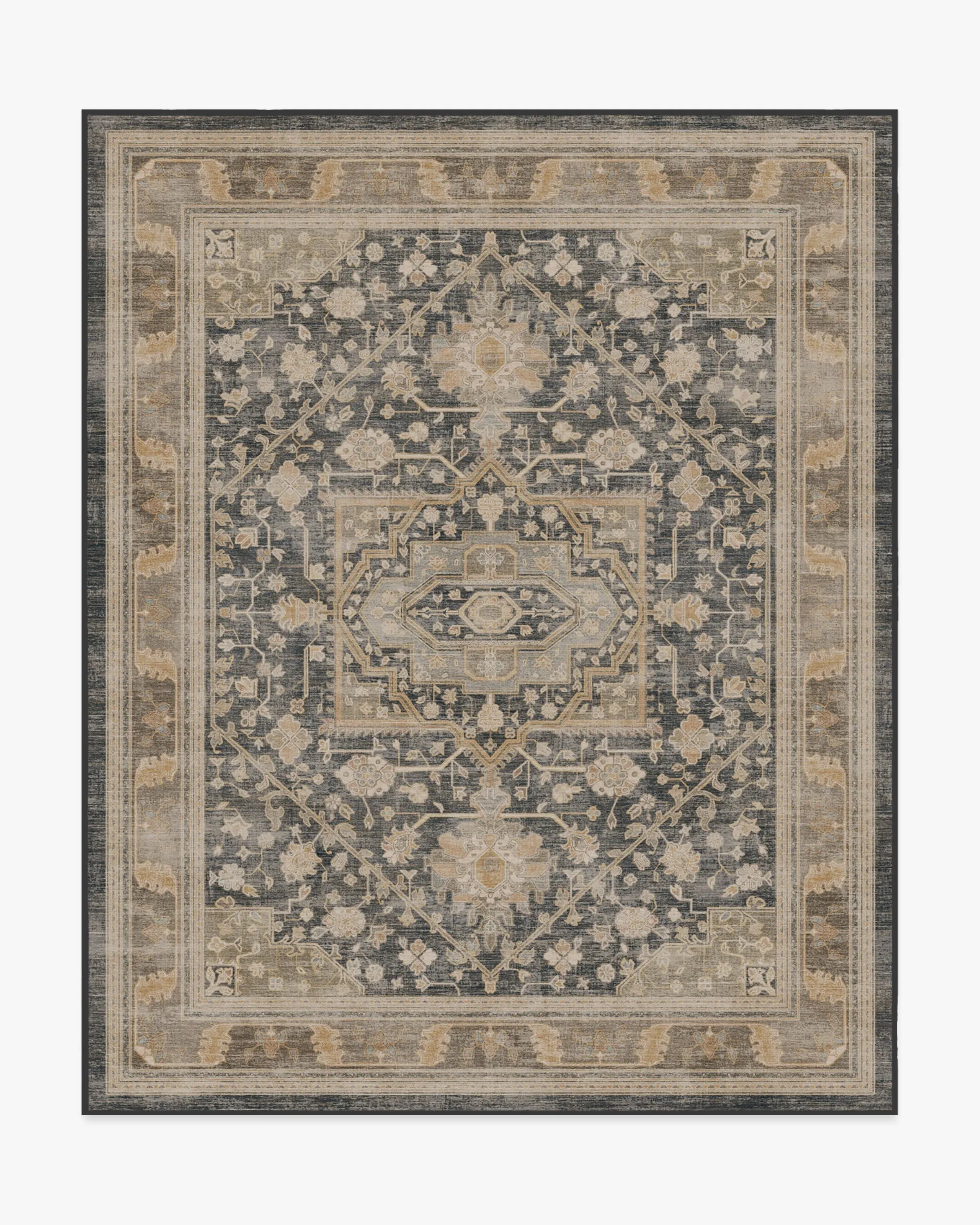 Large Area Rug Machine Washable - Brown