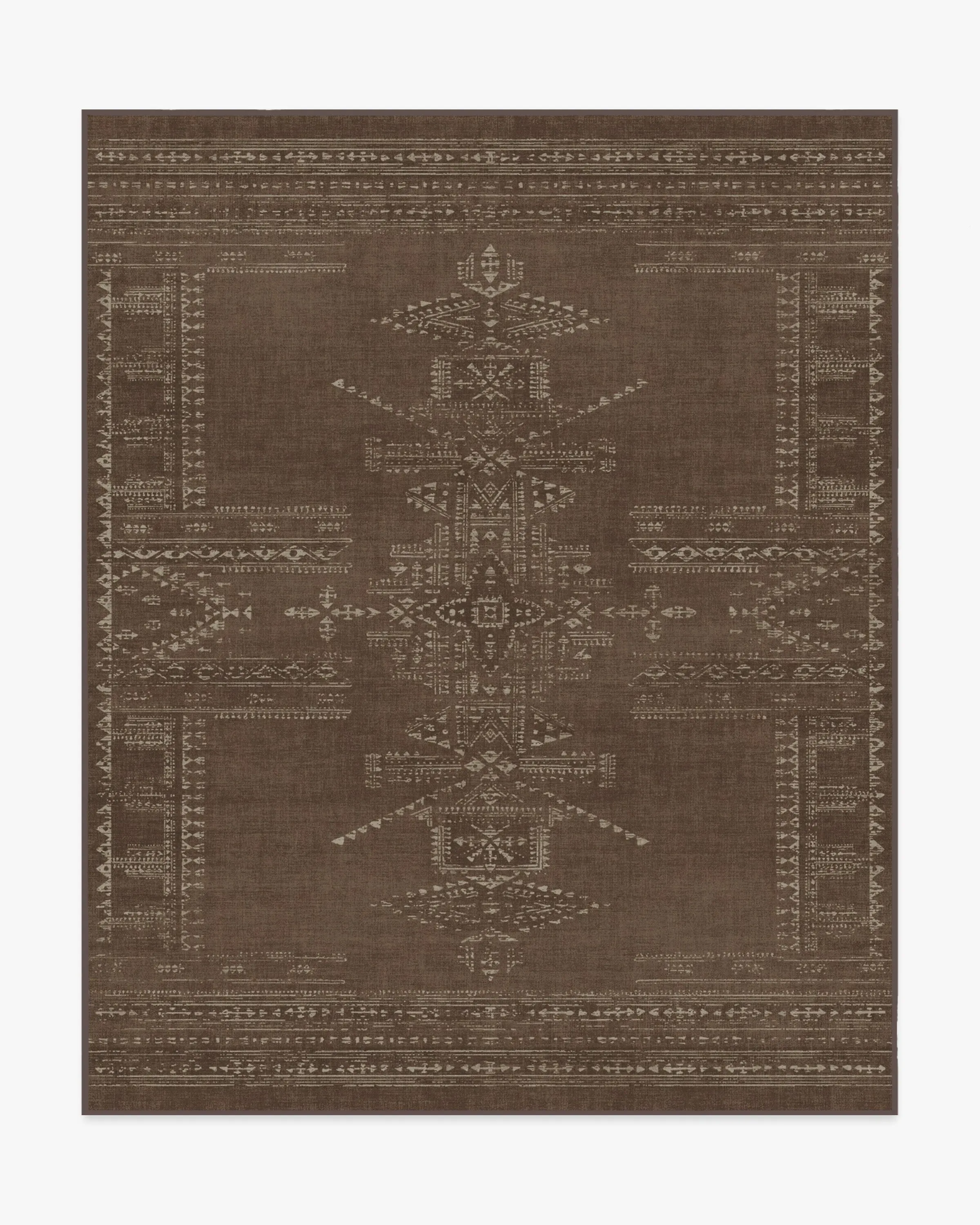 Large Area Rug Machine Washable - Brown