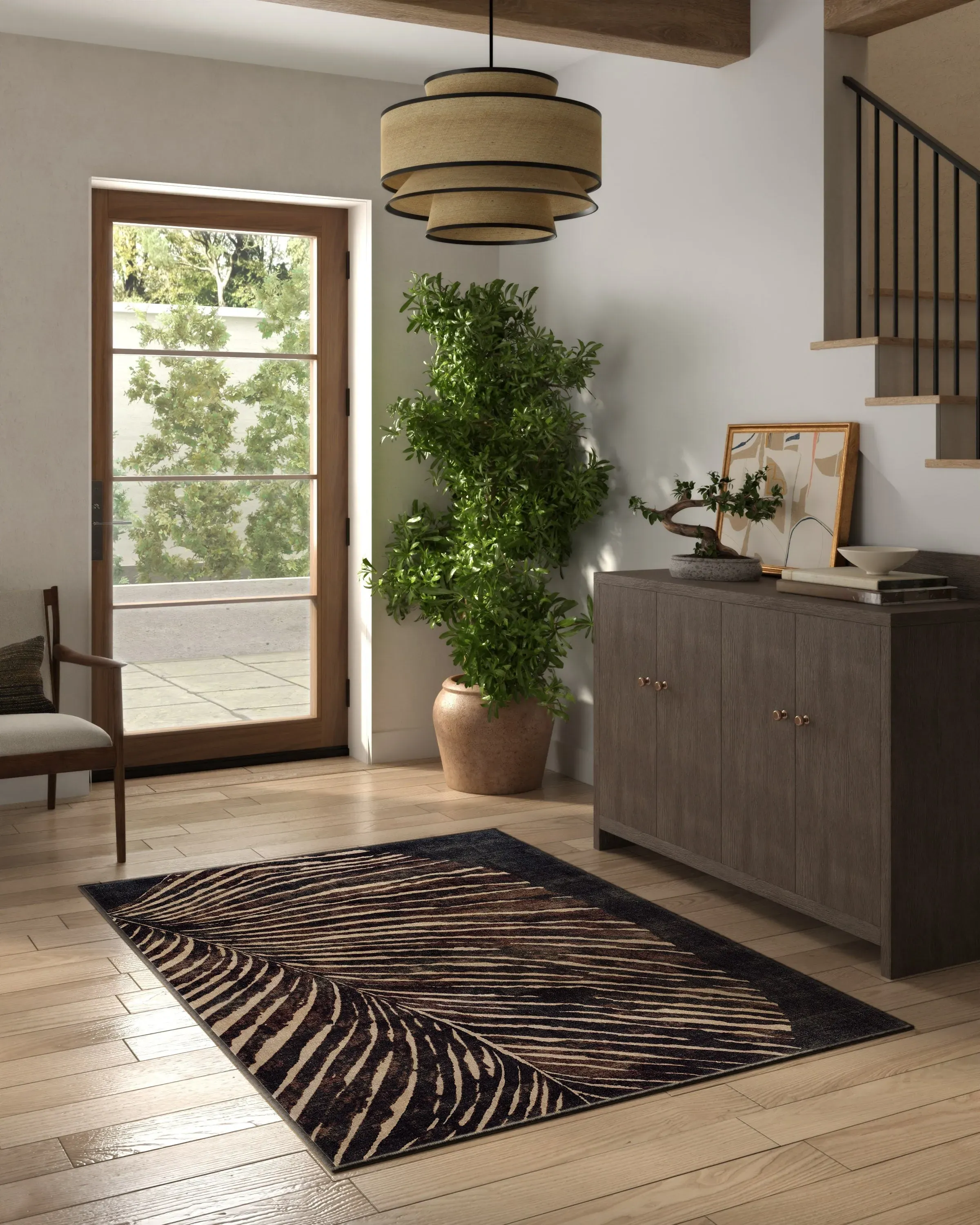 Large Area Rug Machine Washable - Brown, Tufted