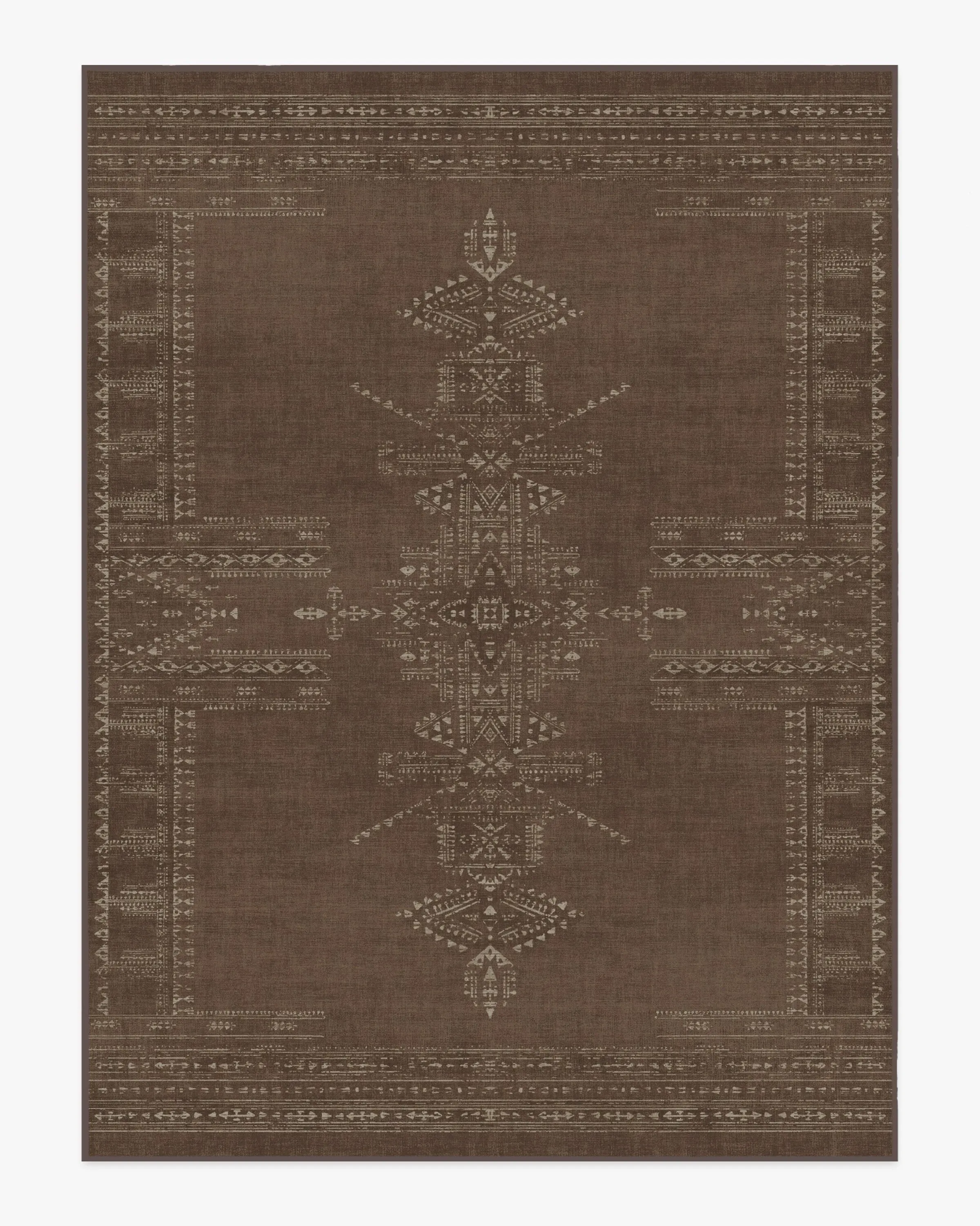 Large Area Rug Machine Washable - Brown