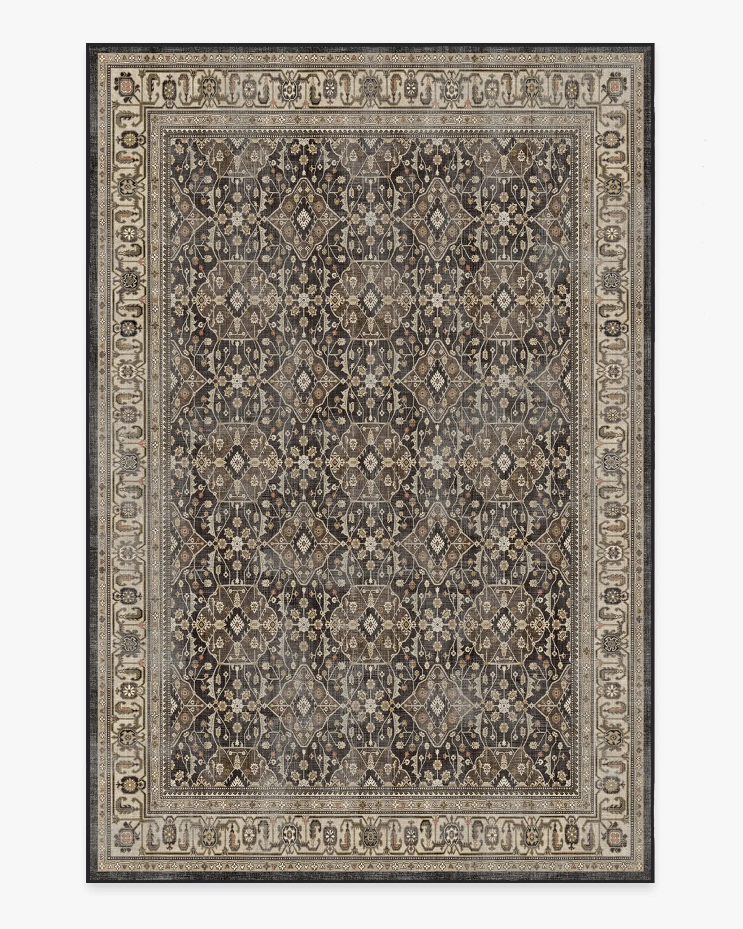 Large Area Rug Machine Washable - Brown