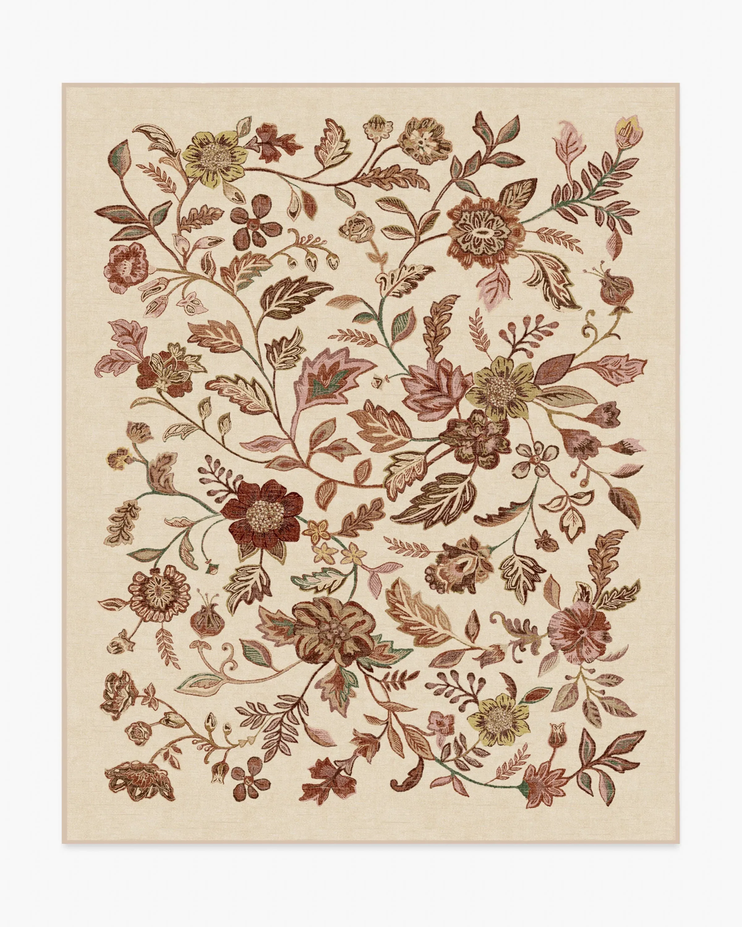 Large Area Rug Machine Washable - Burgundy
