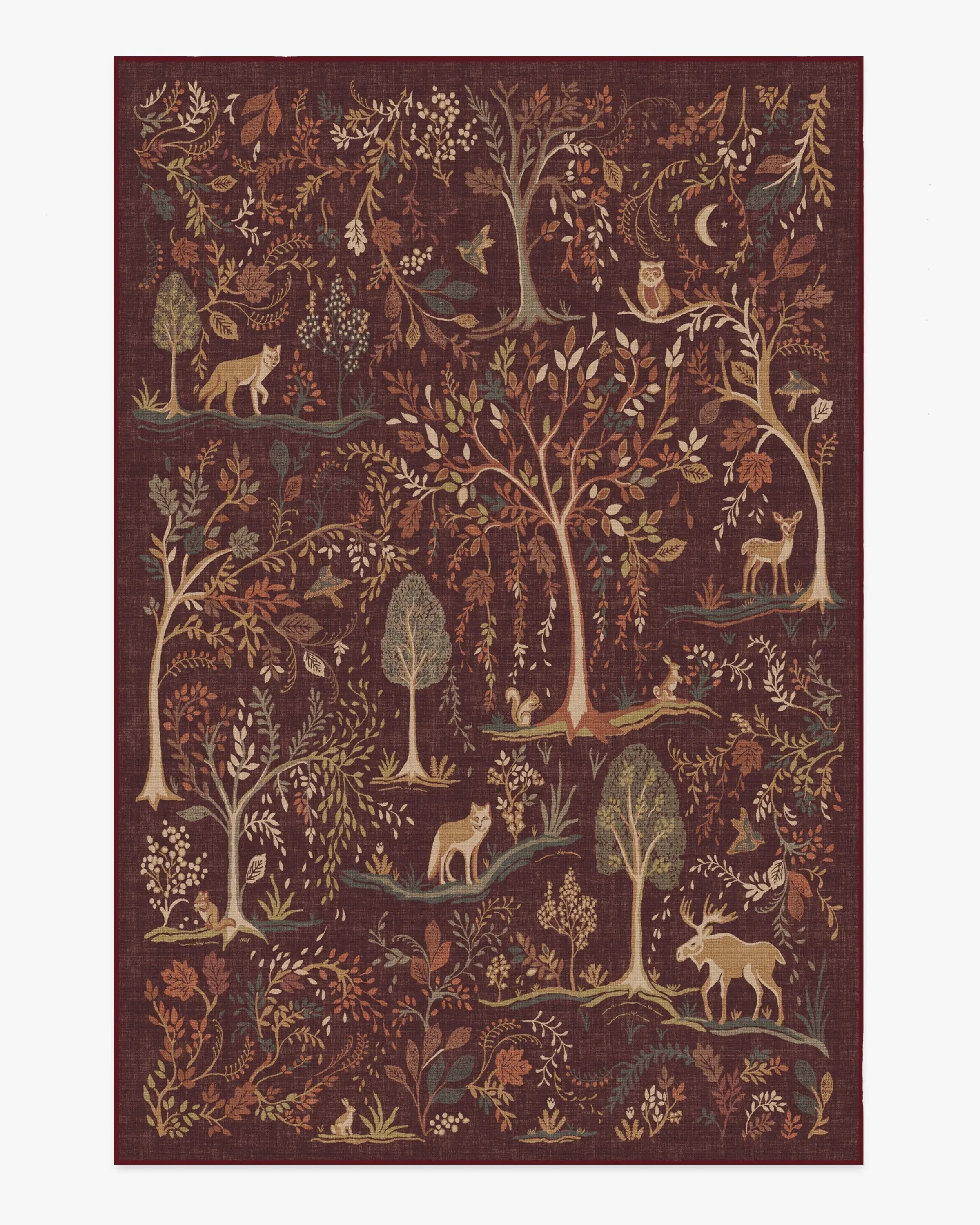 Large Area Rug Machine Washable - Burgundy