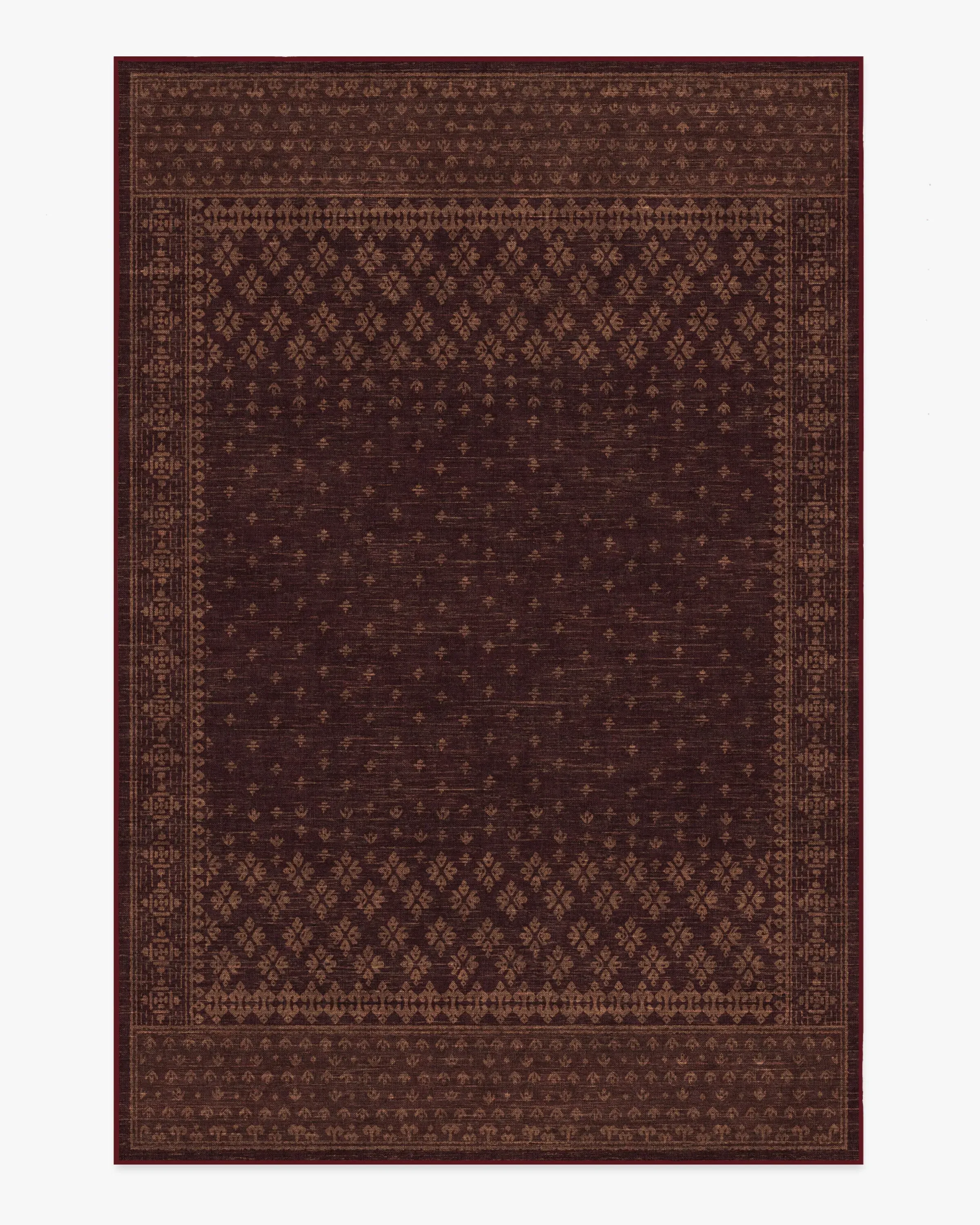 Large Area Rug Machine Washable - Burgundy