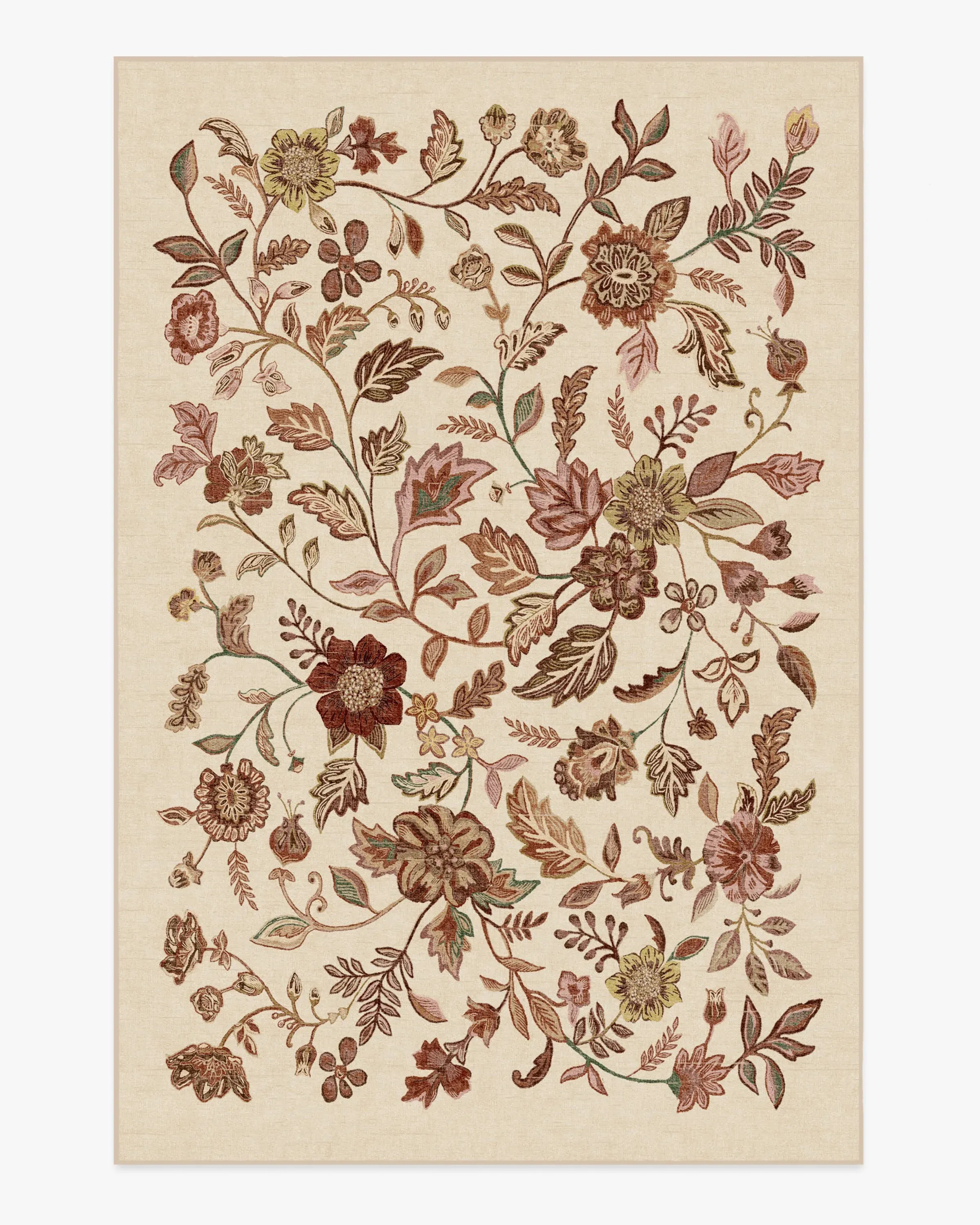 Large Area Rug Machine Washable - Burgundy