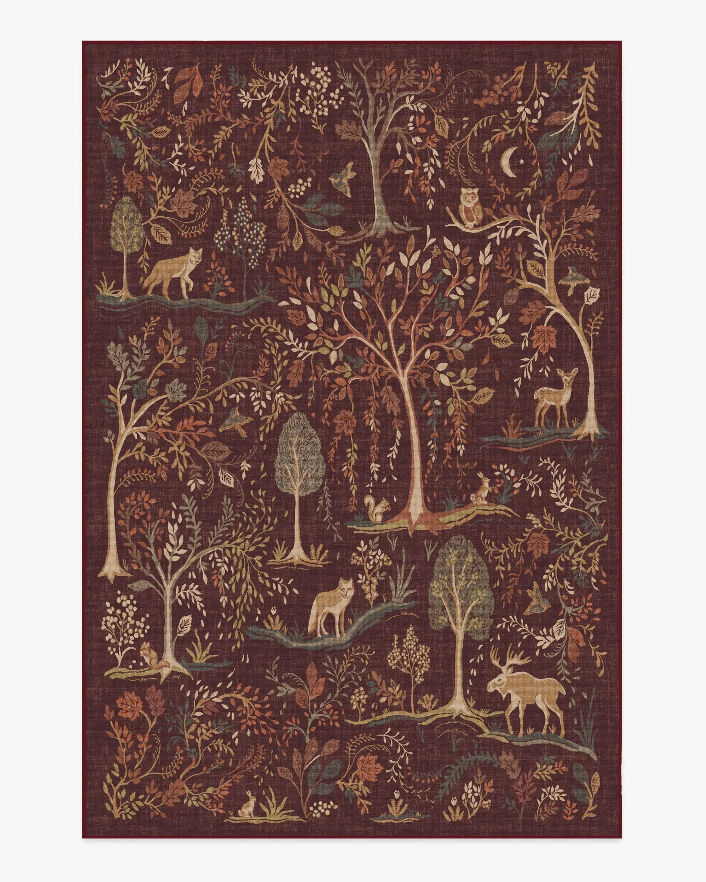 Large Area Rug Machine Washable - Burgundy