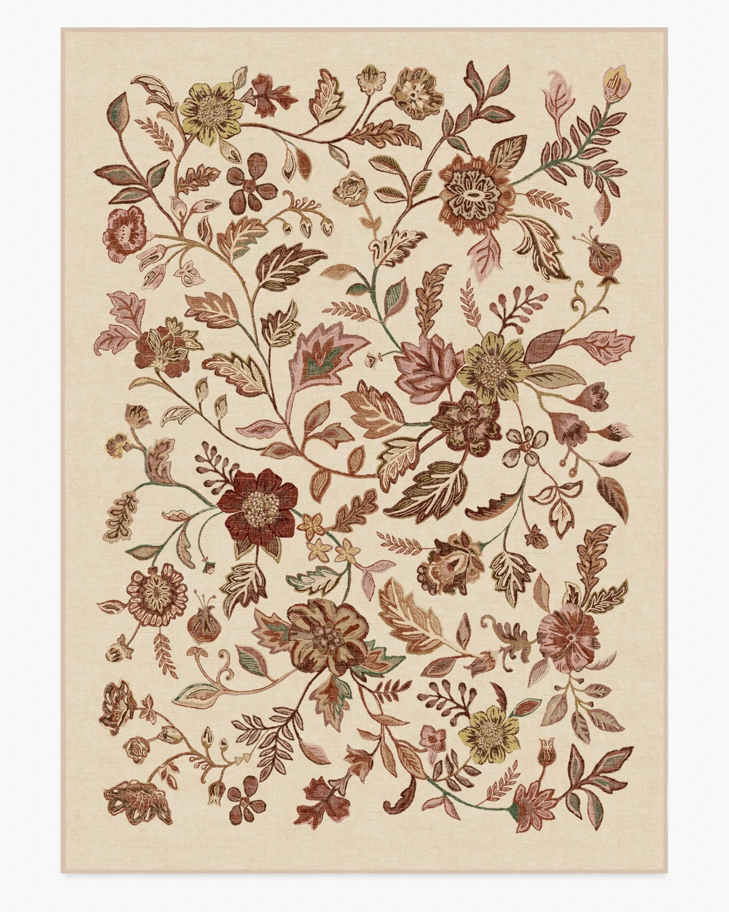 Large Area Rug Machine Washable - Burgundy