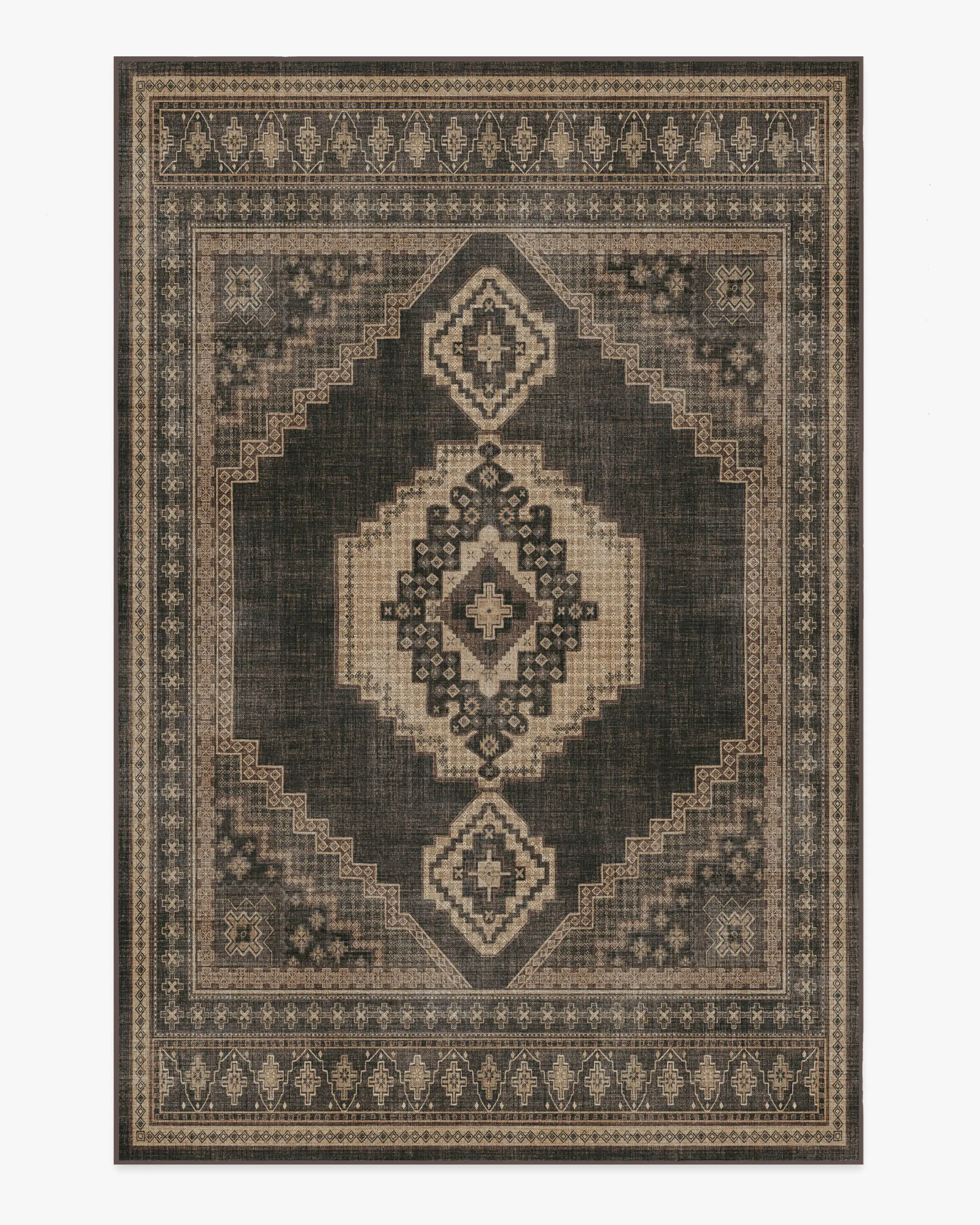 Large Area Rug Machine Washable - Charcoal