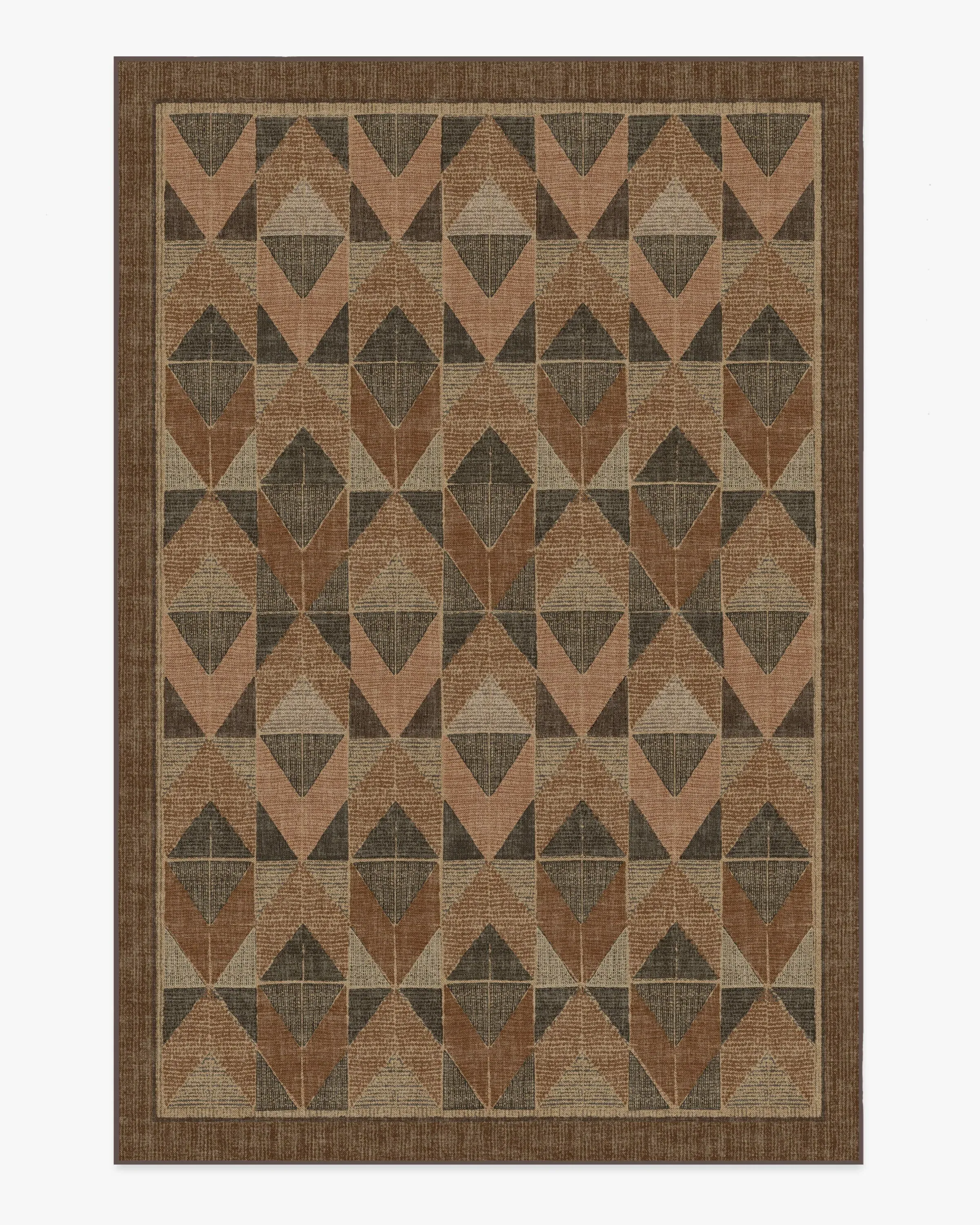 Large Area Rug Machine Washable - Copper, Brown